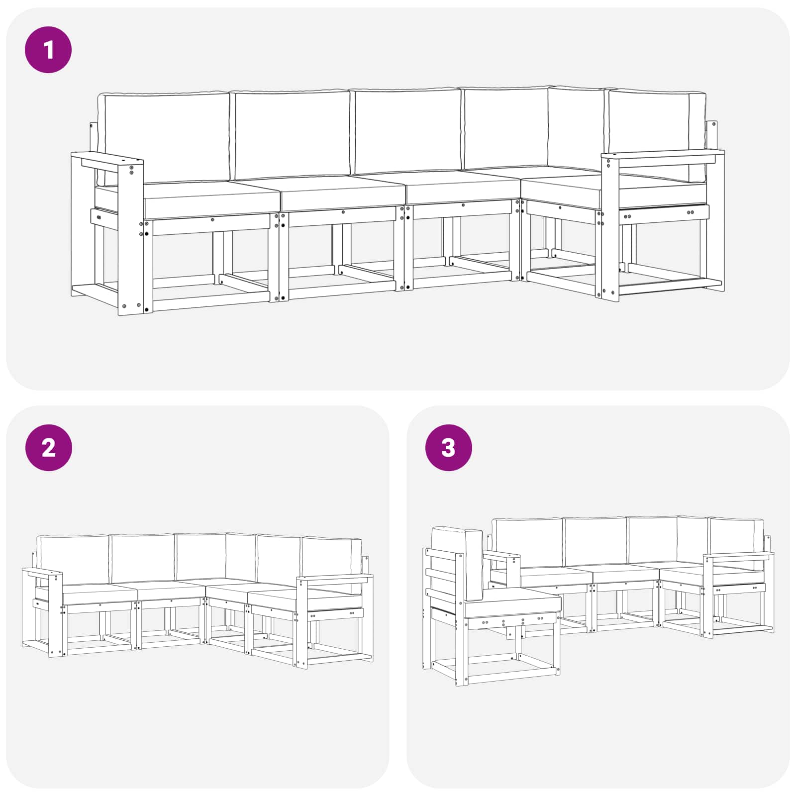 Set vanjskih sofa s jastukom 5 pcs Bijela i krem