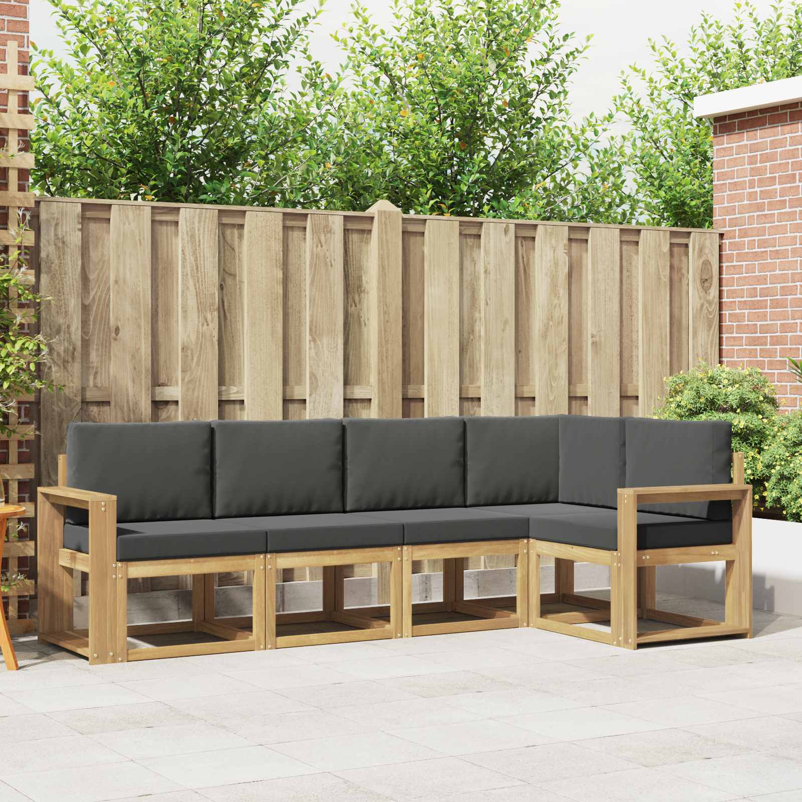 Set vanjskih sofa s jastukom 5 pcs Bijela i antracit
