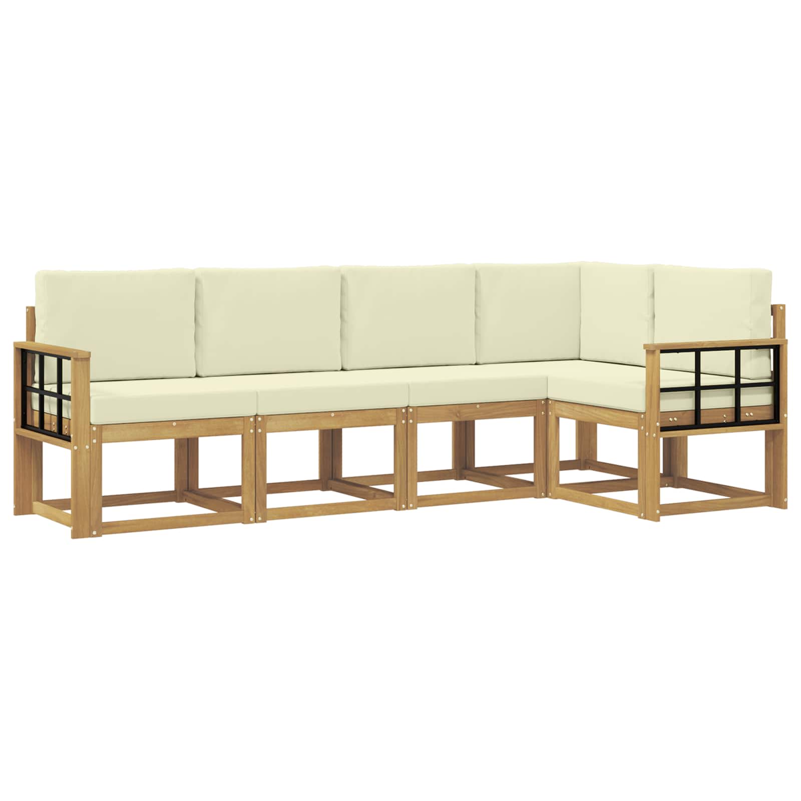 Set vanjskih sofa s jastukom 5 pcs Bijela i krem