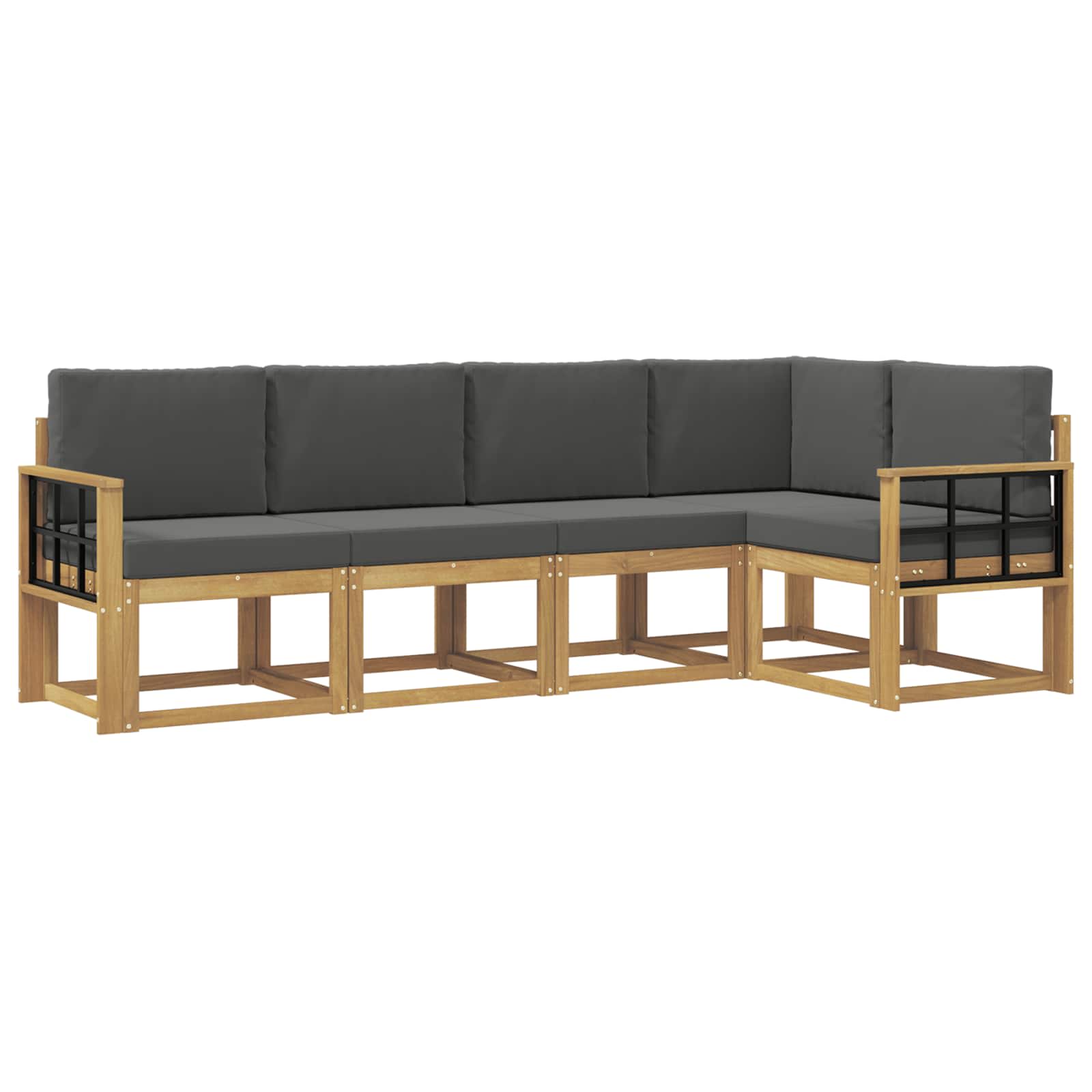 Set vanjskih sofa s jastukom 5 pcs Bijela i antracit