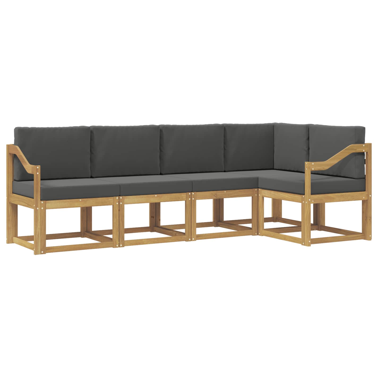 Set vanjskih sofa s jastukom 5 pcs Bijela i antracit