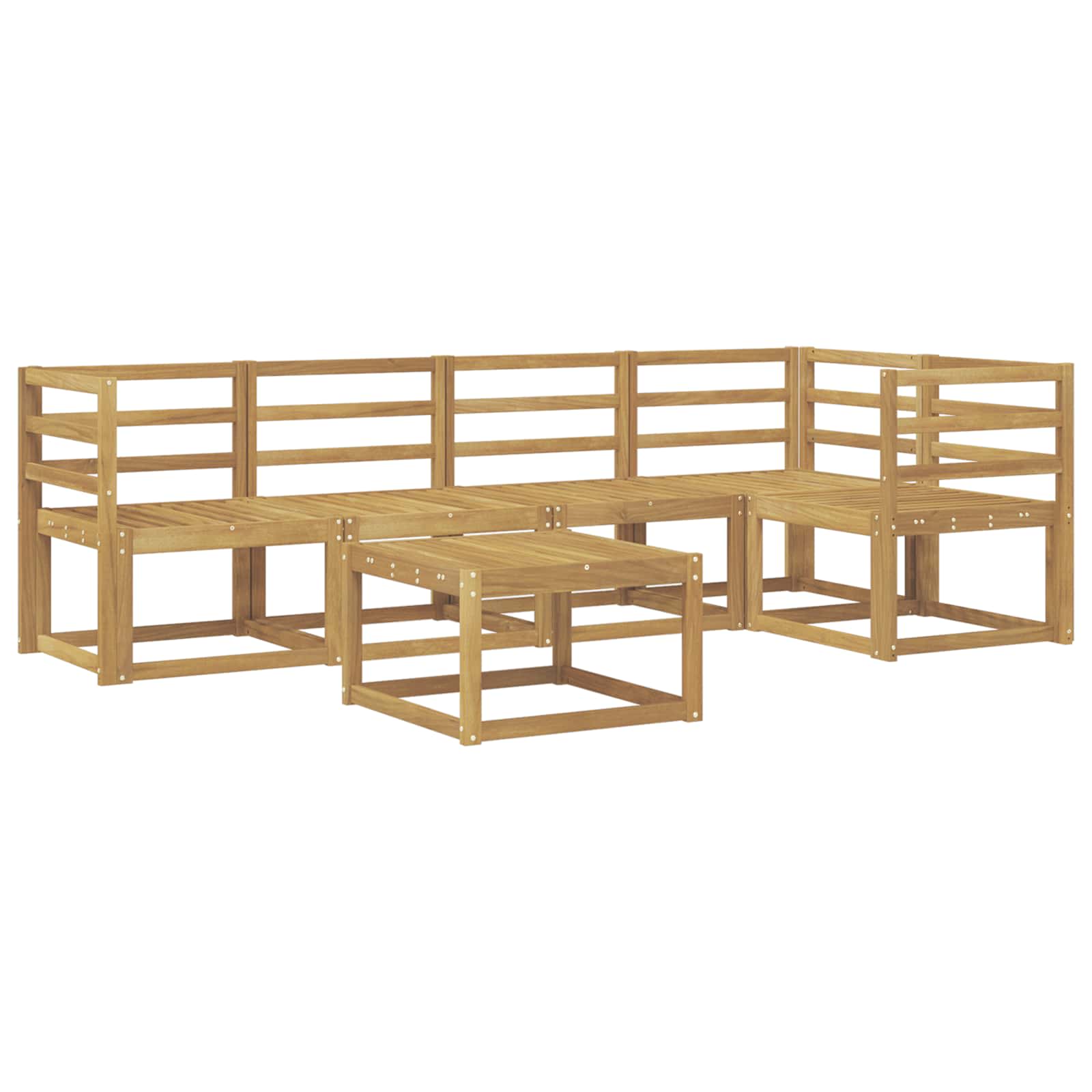 Set vanjskih sofa 6 pcs Bijela Čvrsto drvo akacije