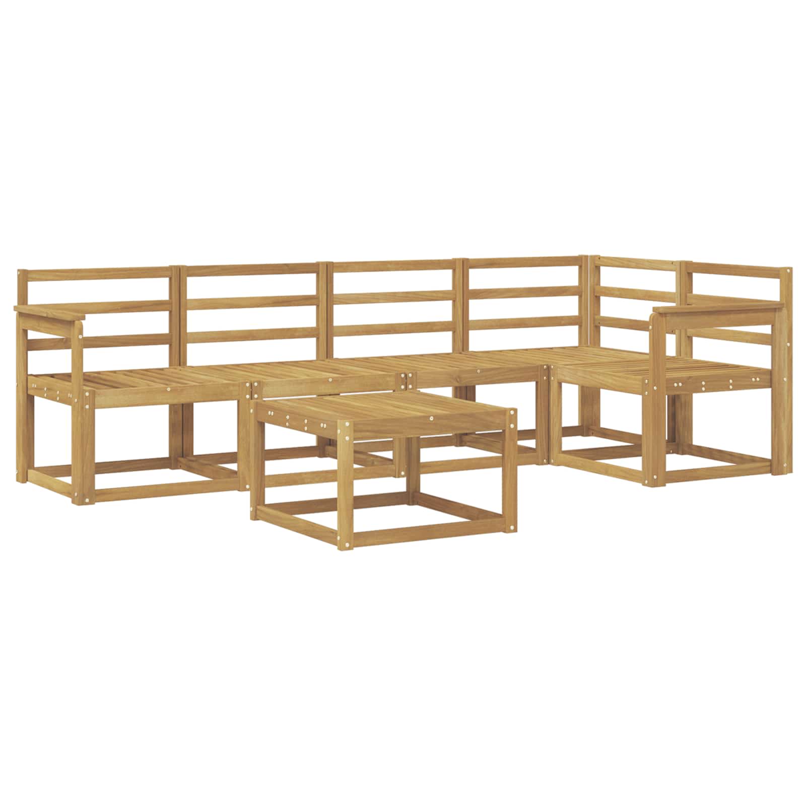 Set vanjskih sofa 6 pcs Bijela Čvrsto drvo akacije