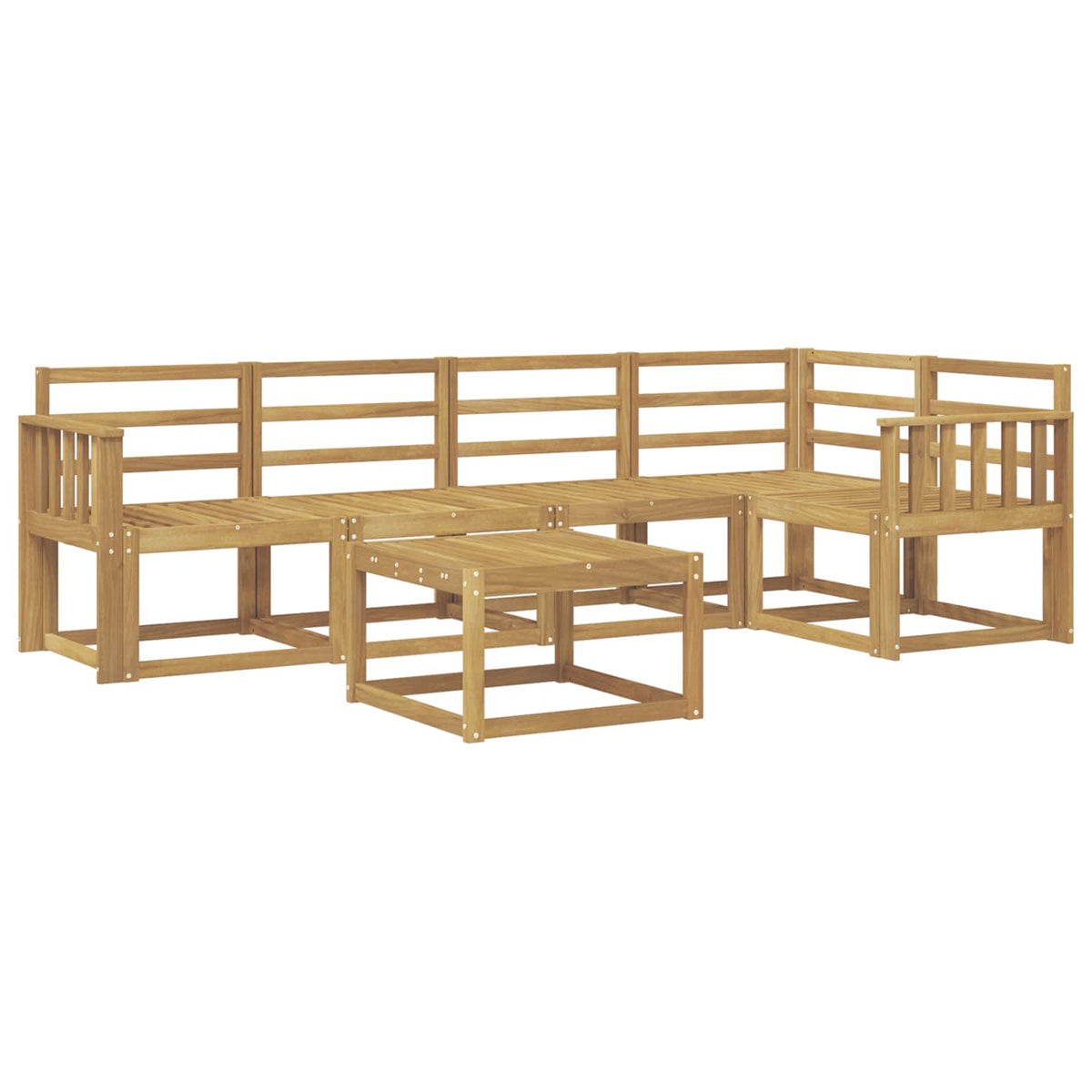 Set vanjskih sofa 6 kom. Bijela Čvrsto drvo akacije