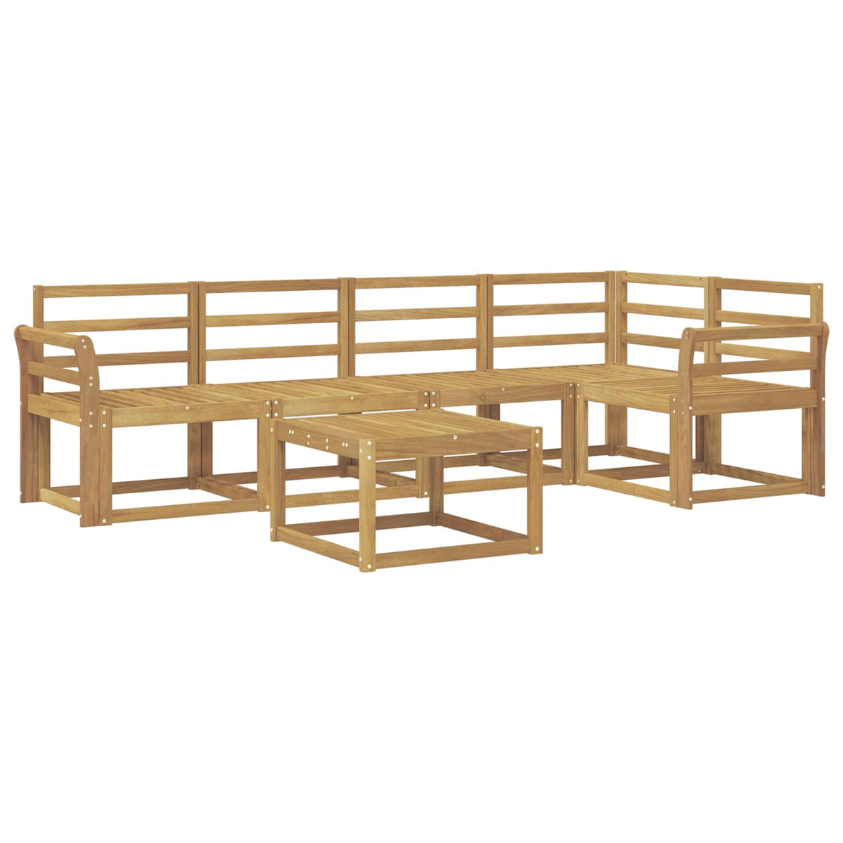 Set vanjskih sofa 6 kom. Bijela Čvrsto drvo akacije