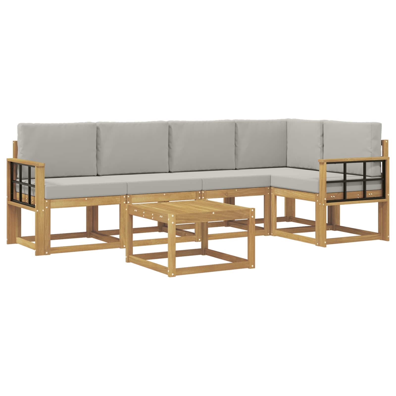 Set vanjskih sofa 6 pcs Bijela i svjetlosiva