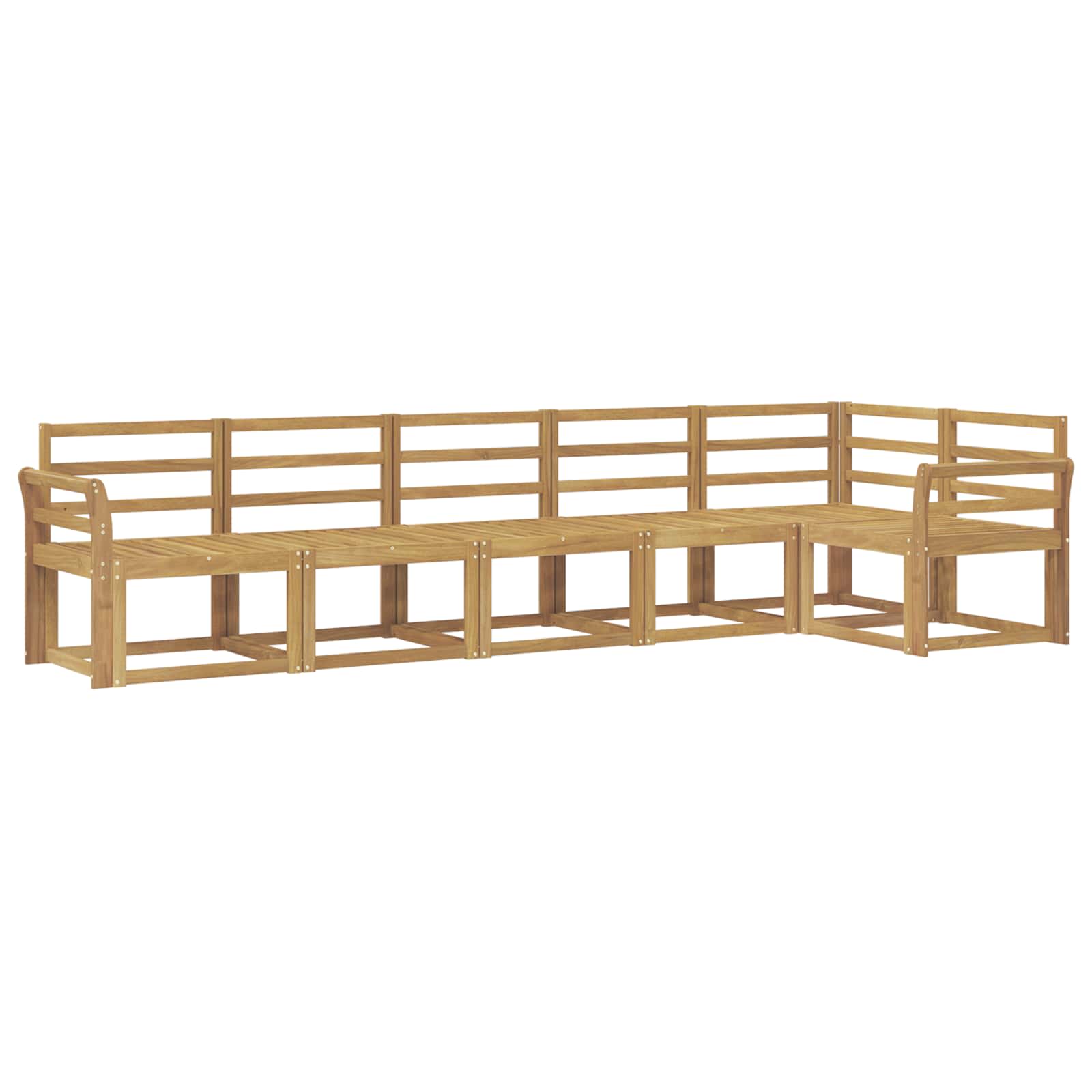 Set vanjskih sofa 6 pcs Bijela Čvrsto drvo akacije