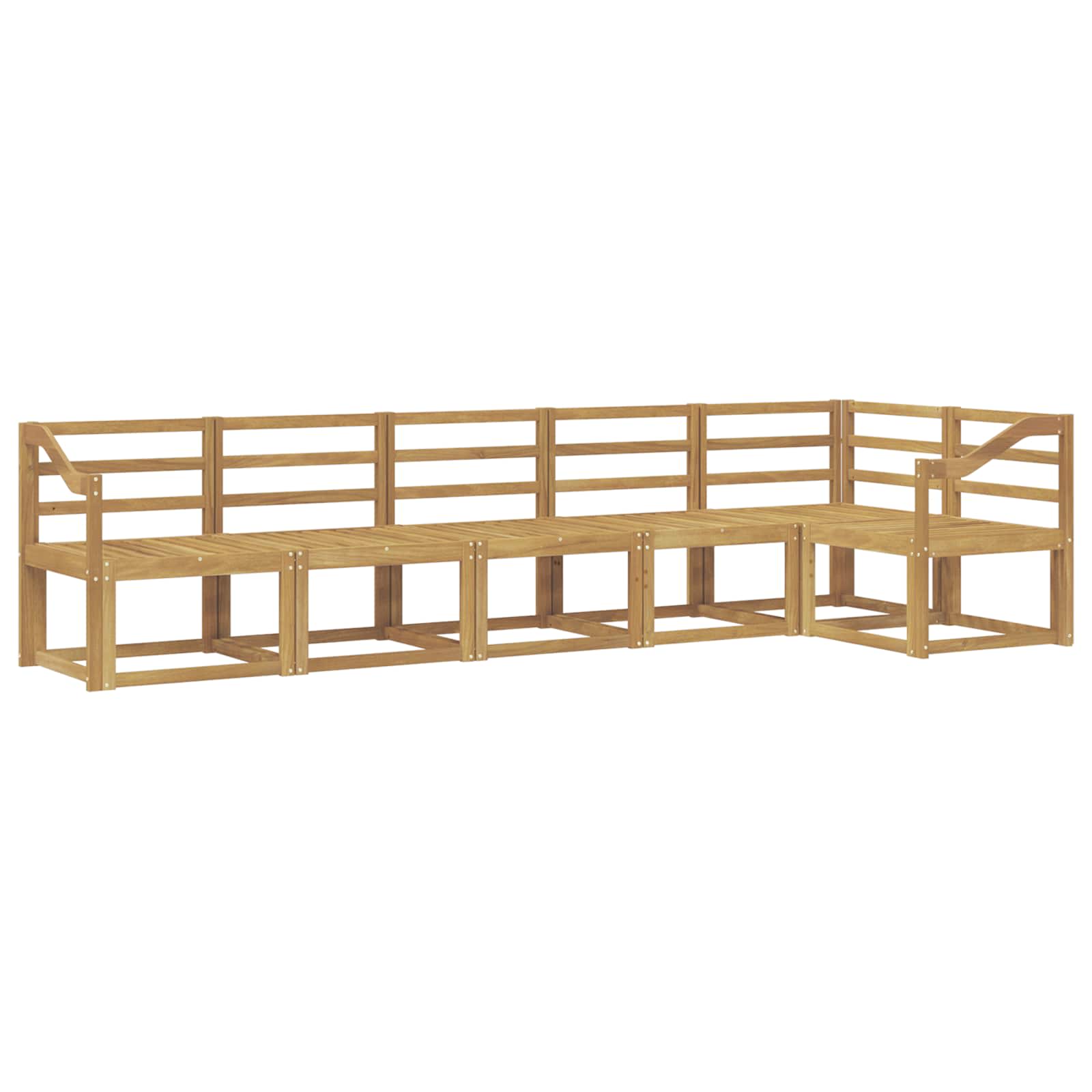 Set vanjskih sofa 6 pcs Bijela Čvrsto drvo akacije