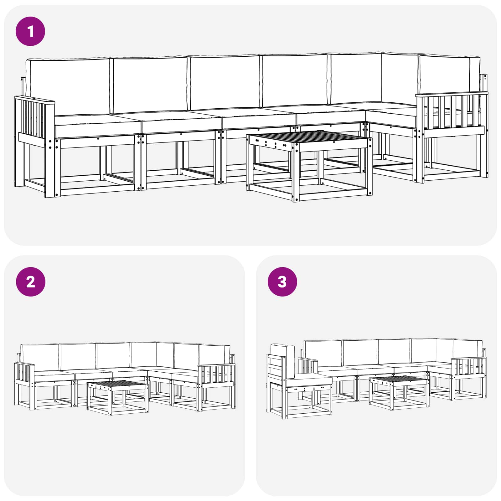Set vanjskih sofa s jastukom 7 pcs Bijela i antracit Poliester
