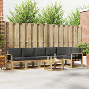 Set vanjskih sofa 7 kom. Bijela i antracit Poliester Smeđa 59 x 59 x 37 cm