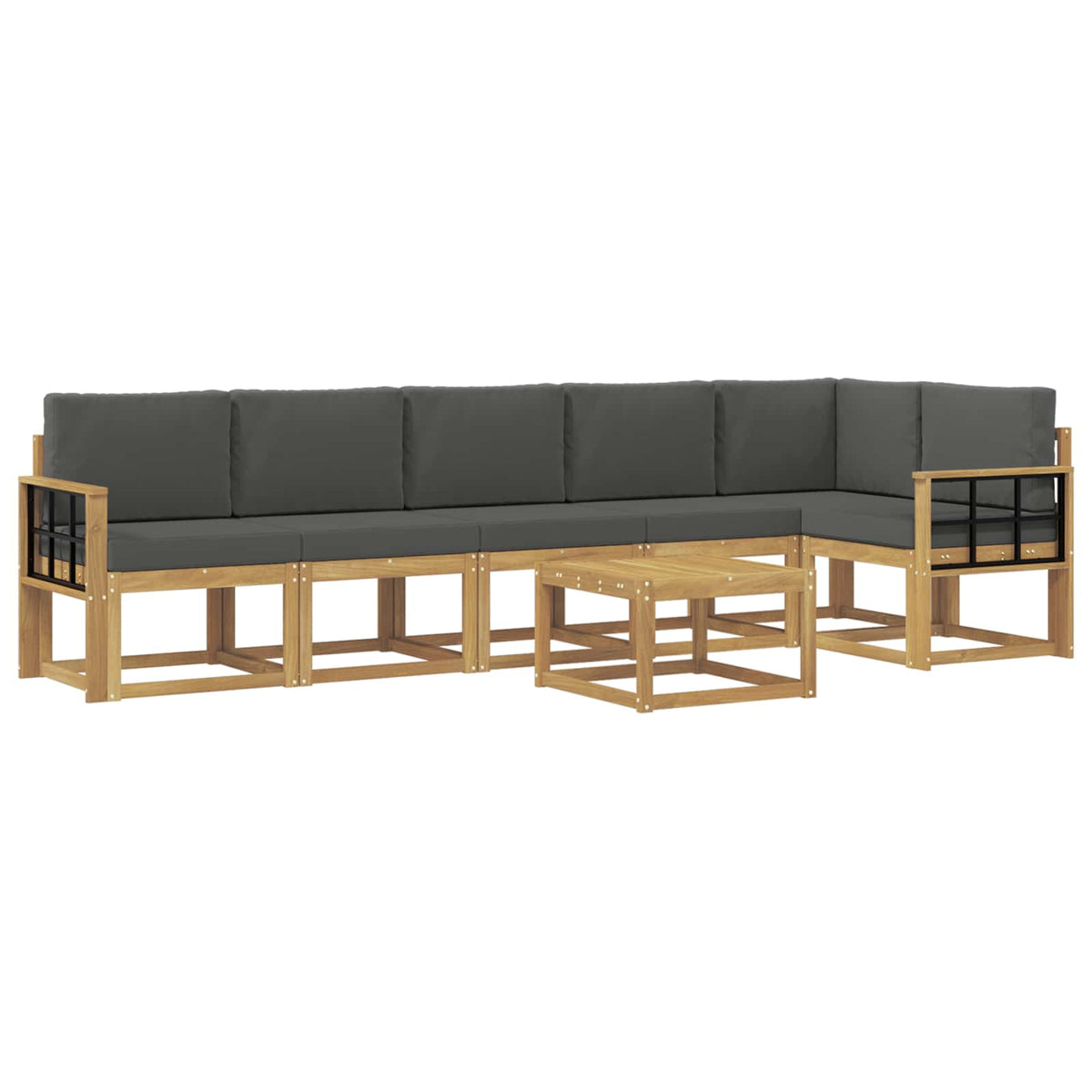 Set vanjskih sofa 7 kom. Bijela i antracit Poliester Smeđa 59 x 59 x 37 cm