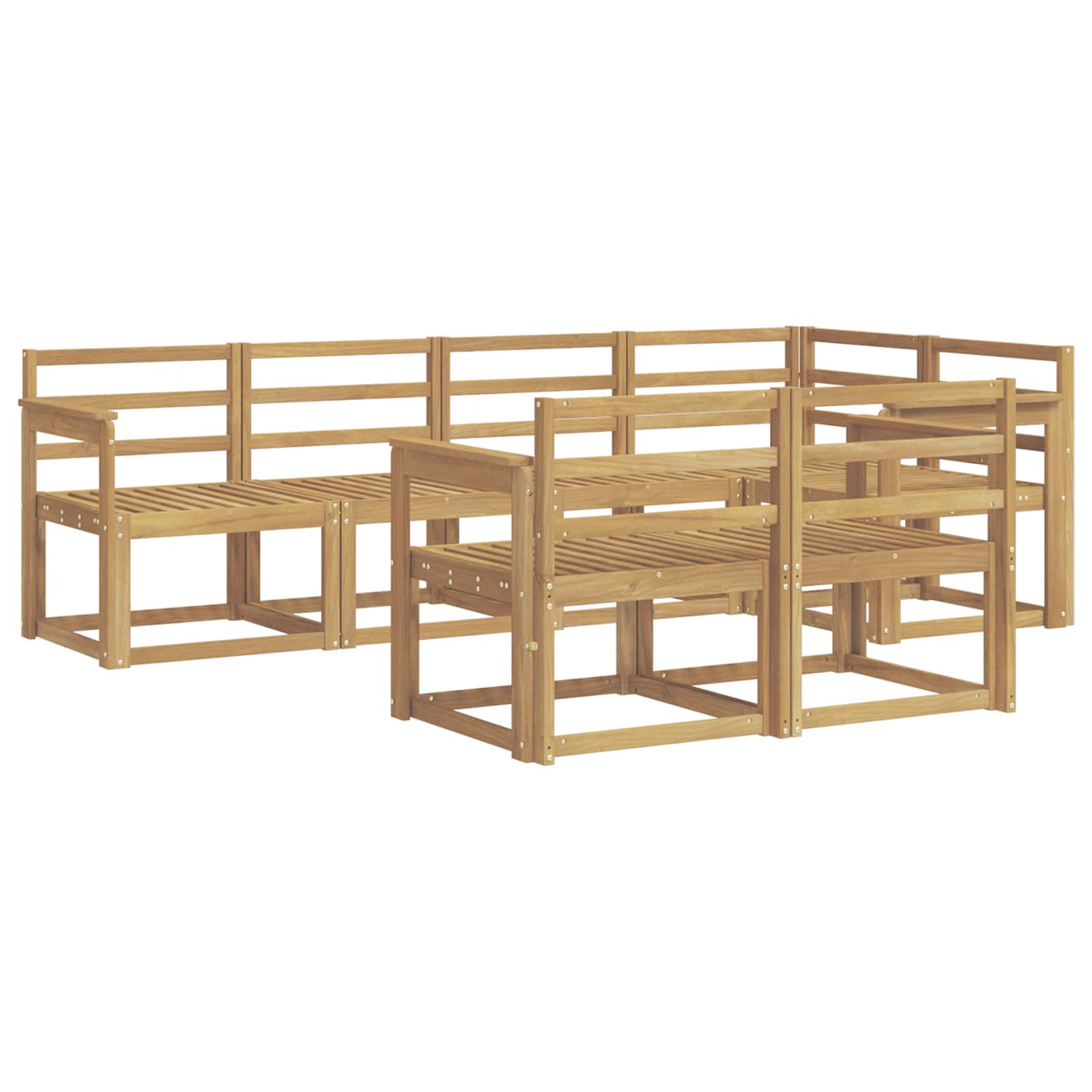 Set vanjskih sofa 7 pcs Bijela Čvrsto drvo akacije