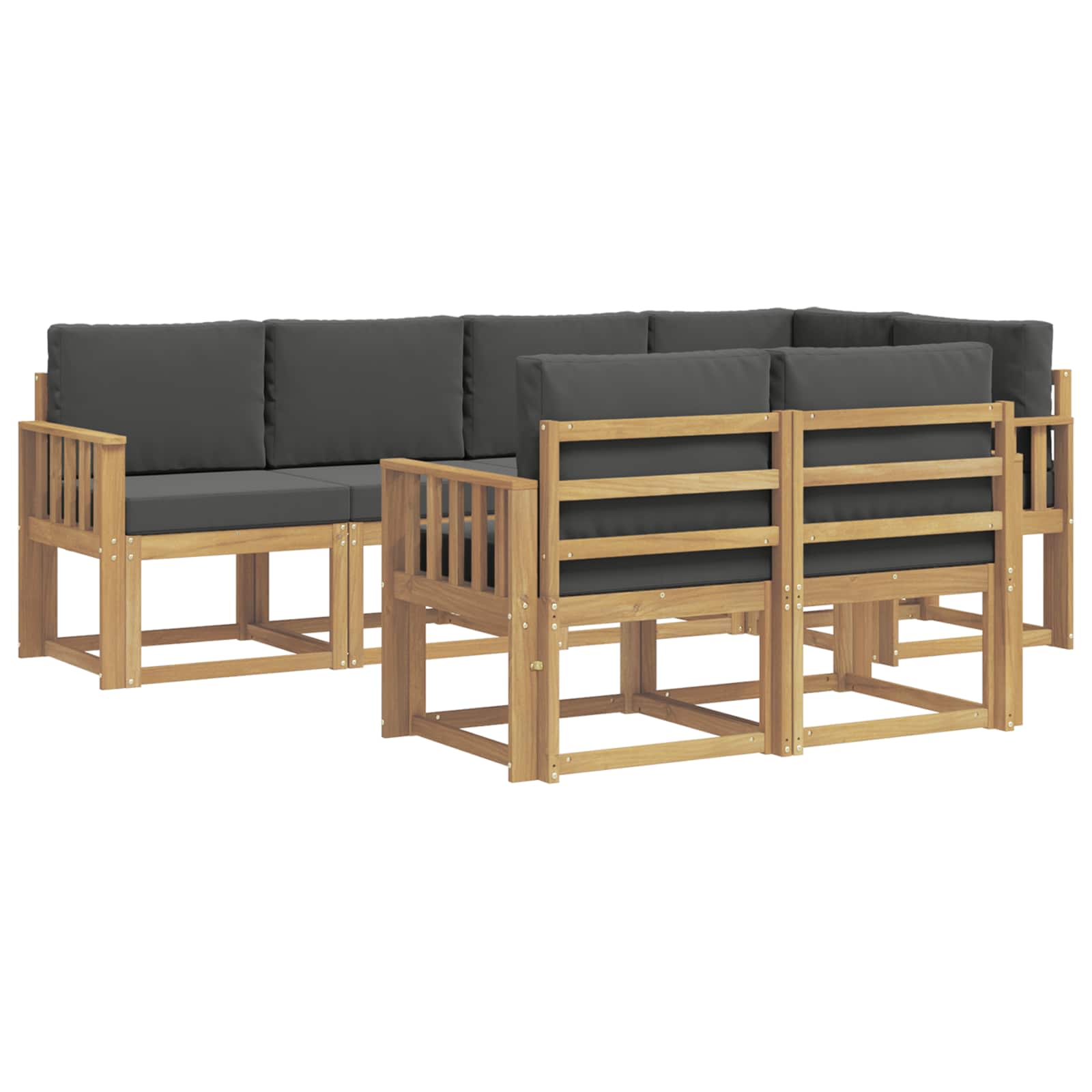 Set vanjskih sofa s jastukom 7 pcs Bijela i antracit Poliester