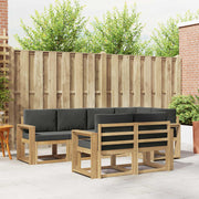 Set vanjskih sofa 7 kom. Bijela i antracit Poliester Smeđa 251 x 132,5 x 73 cm