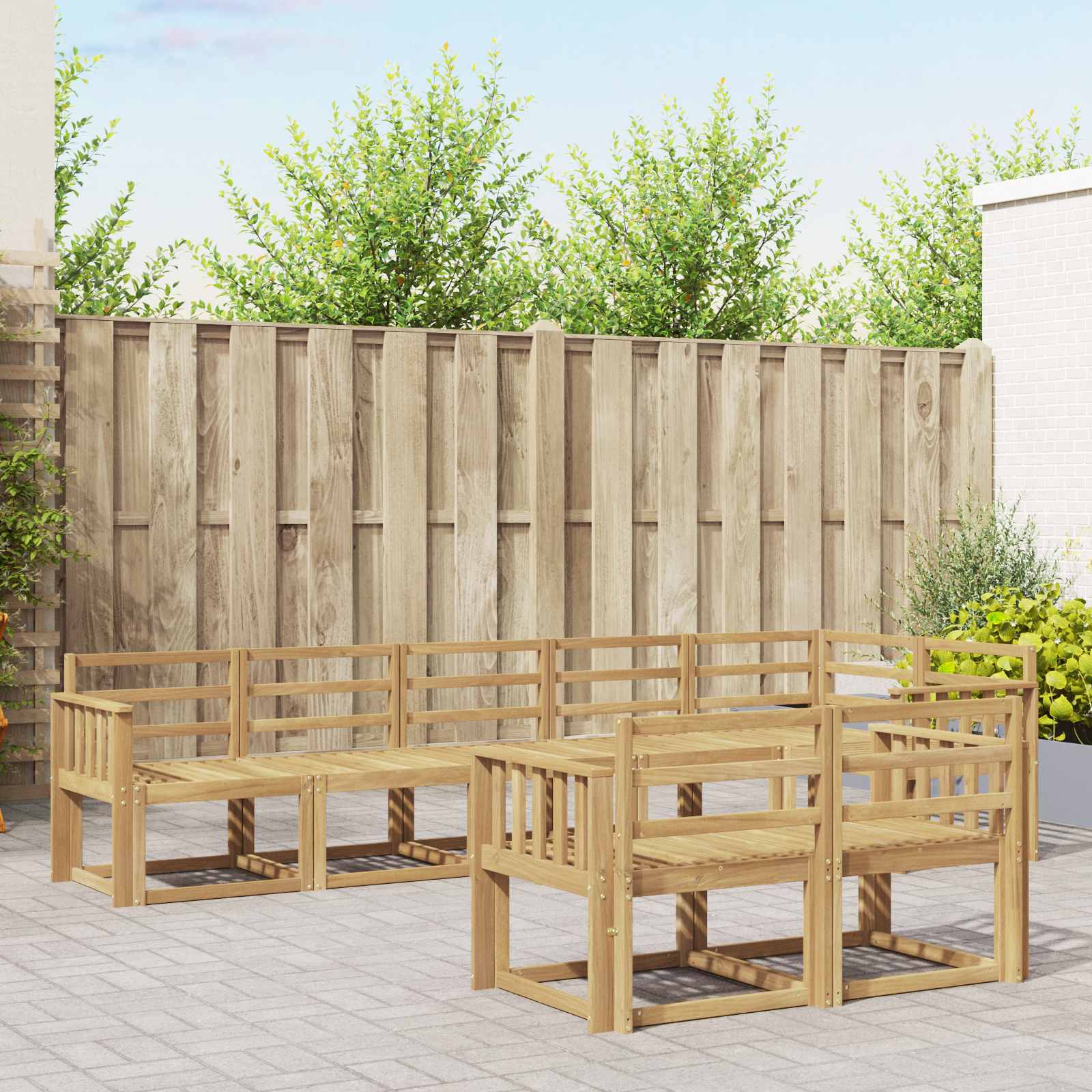Set vanjskih sofa 8 pcs Bijela Čvrsto drvo akacije