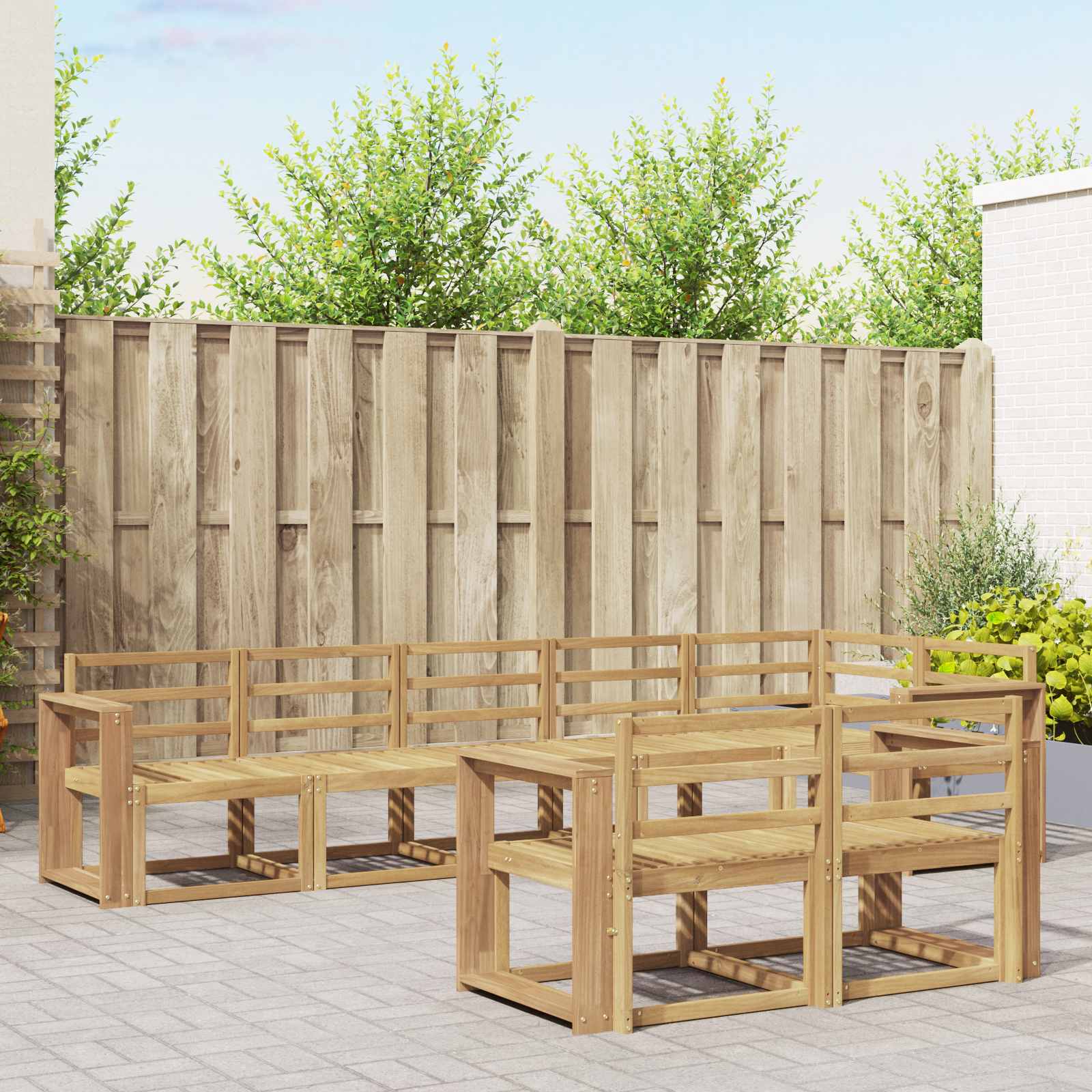 Set vanjskih sofa 8 pcs Bijela Čvrsto drvo akacije