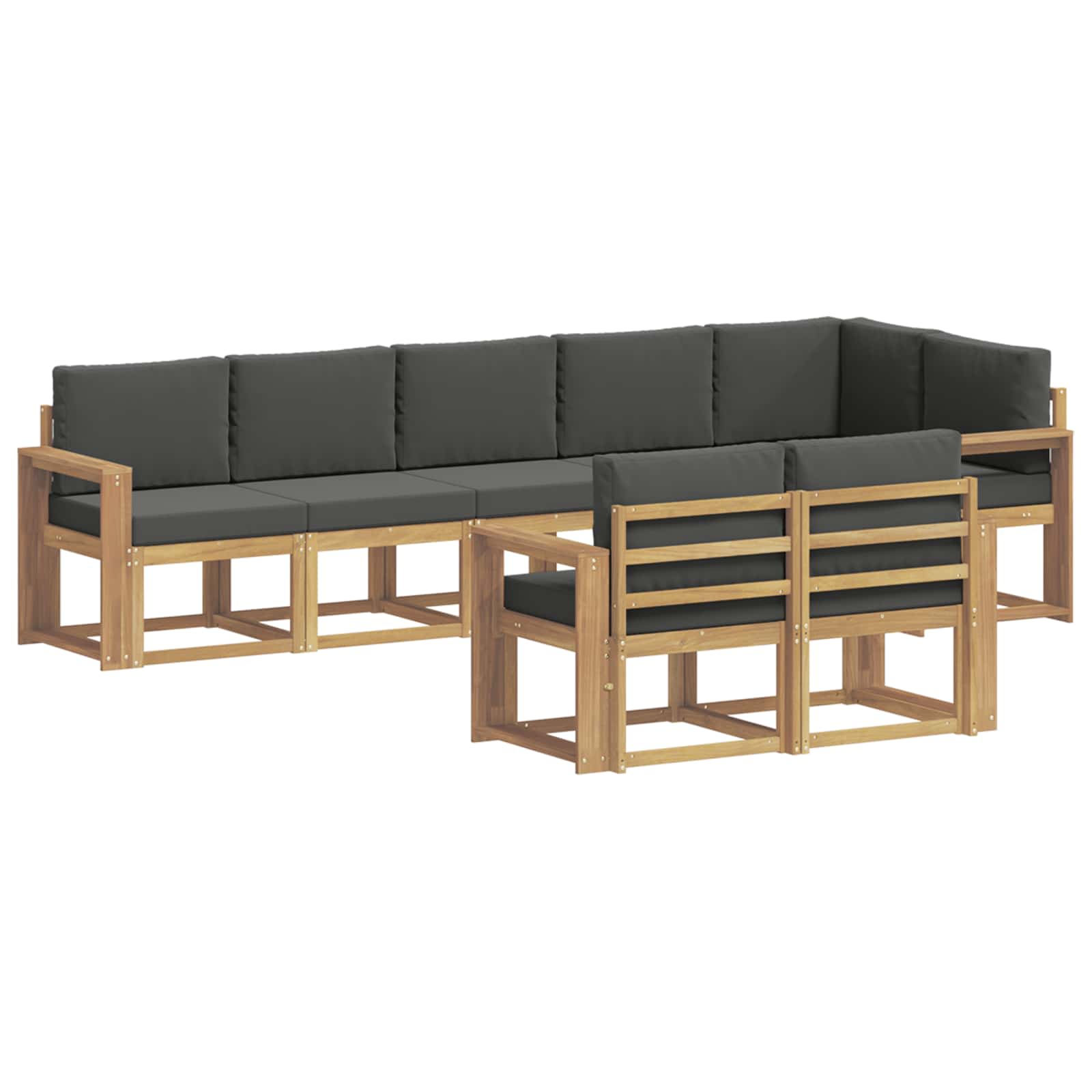 Set vanjskih sofa s jastukom 8 pcs Bijela i antracit Poliester