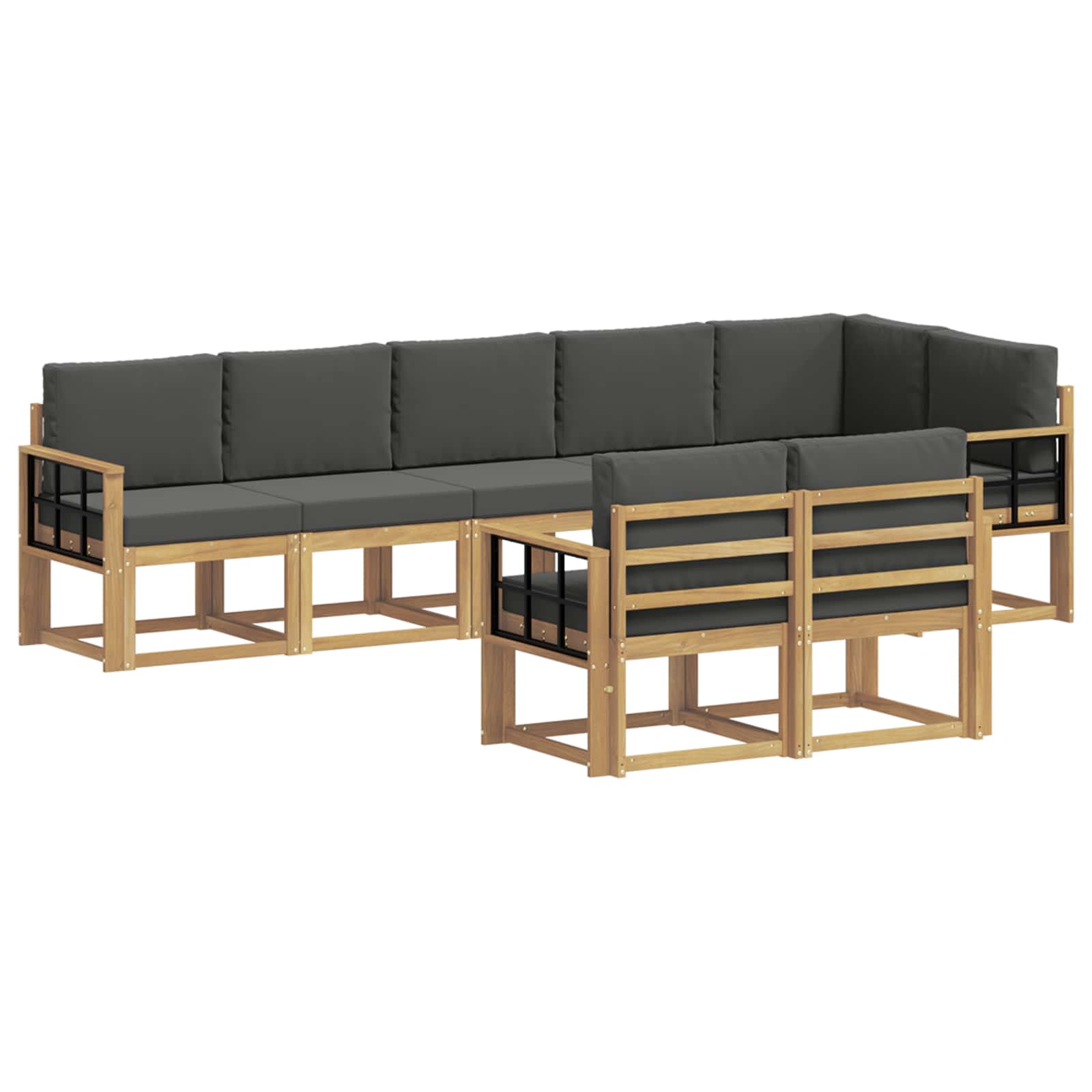 Set vanjskih sofa s jastukom 8 pcs Bijela i antracit Poliester