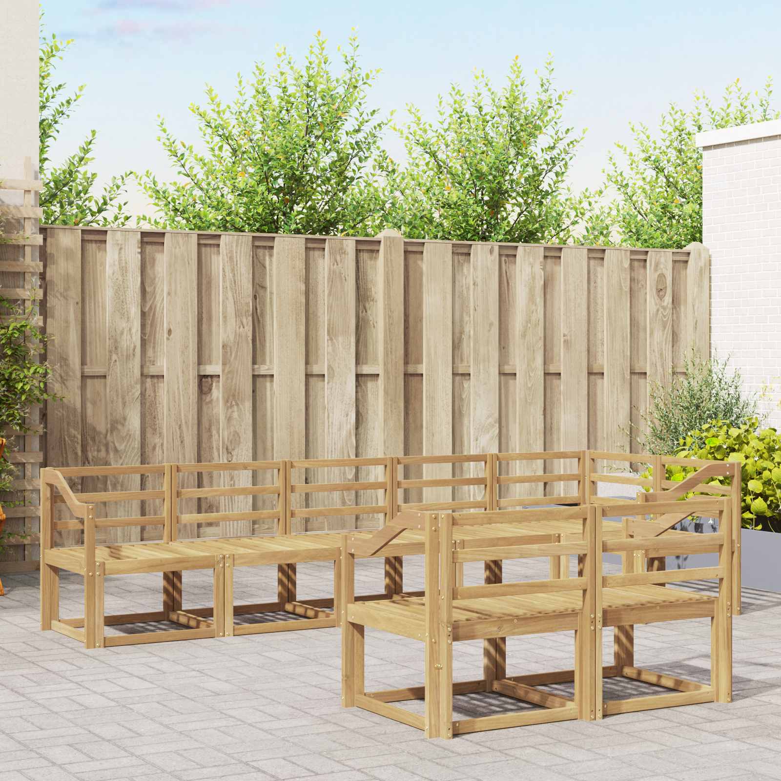 Set vanjskih sofa 8 pcs Bijela Čvrsto drvo akacije