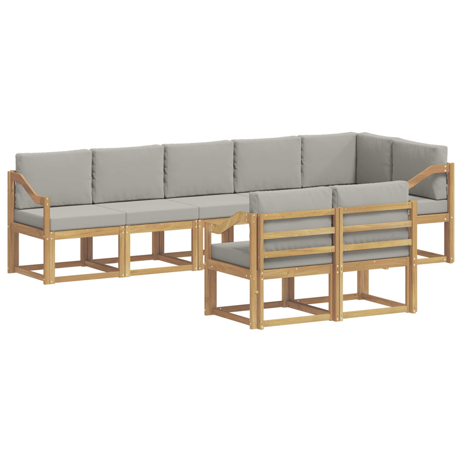 Set vanjskih sofa 8 kom. Bijela i svjetlosiva