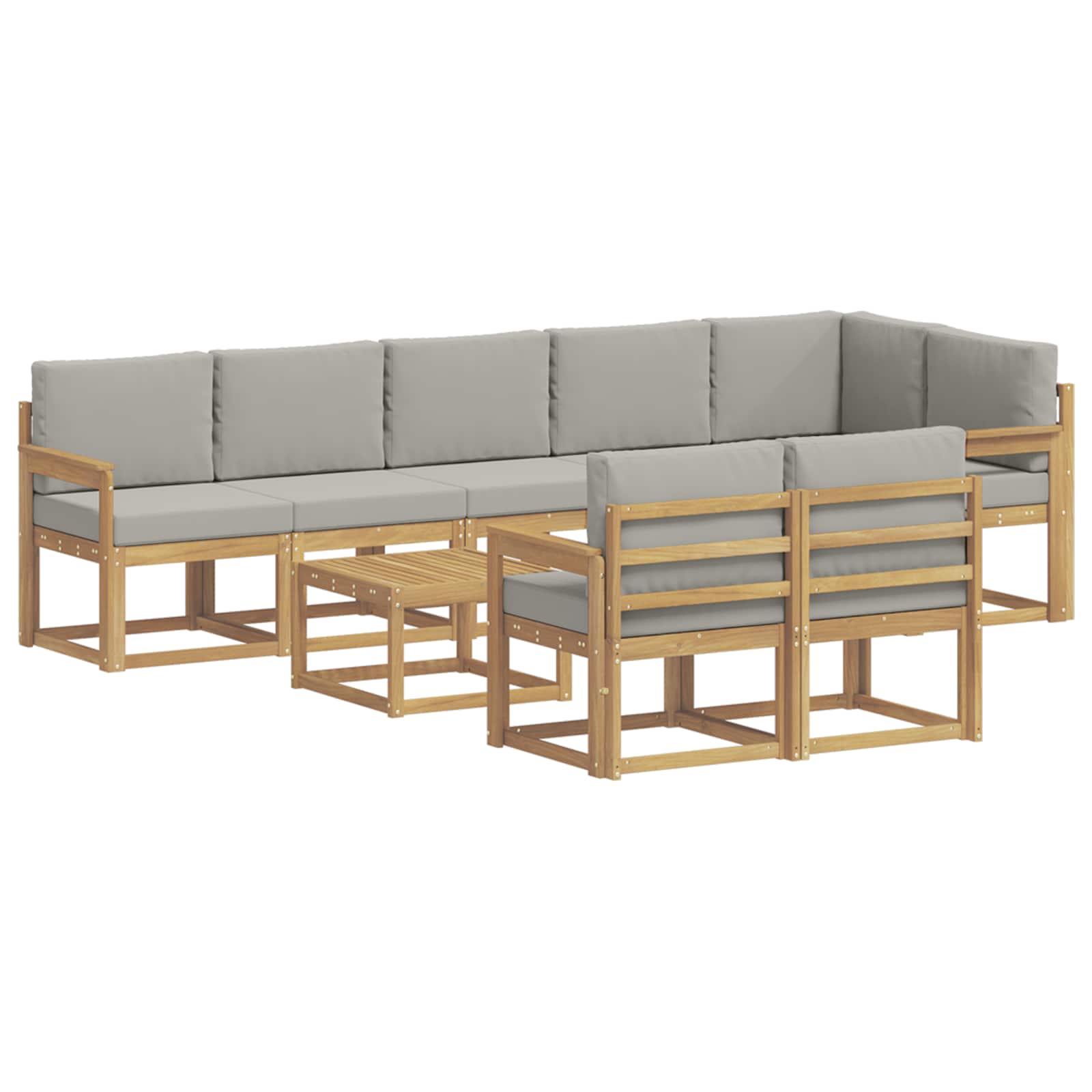 Set vanjskih sofa 9 kom. Bijela i svjetlosiva