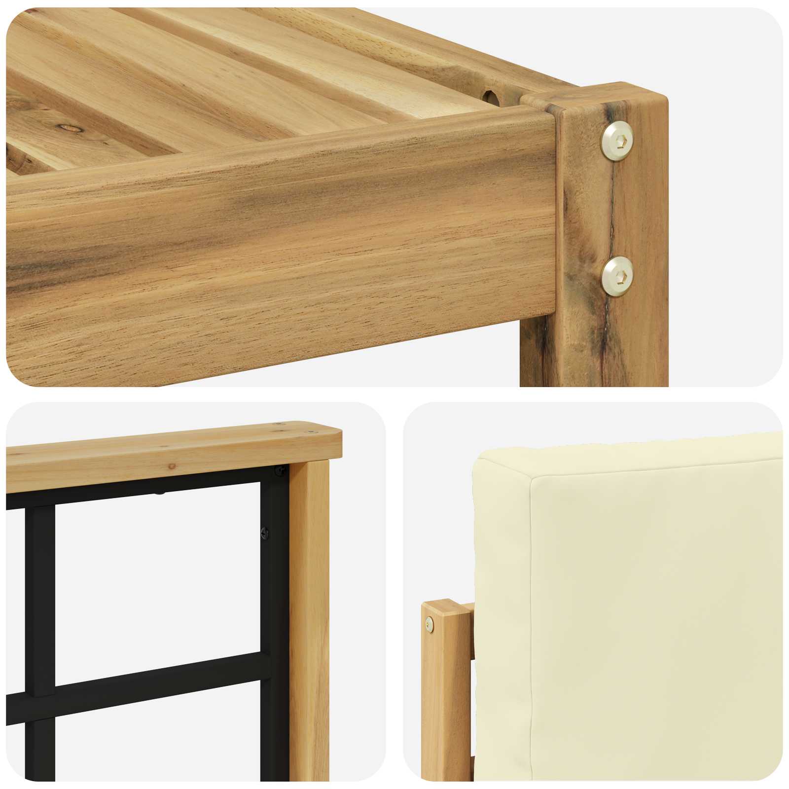 Set vanjskih sofa s jastukom 9 pcs Bijela i krem Poliester
