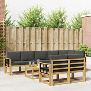 Set vanjskih sofa 9 kom. Bijela i antracit Poliester Smeđa 59 x 59 x 37 cm