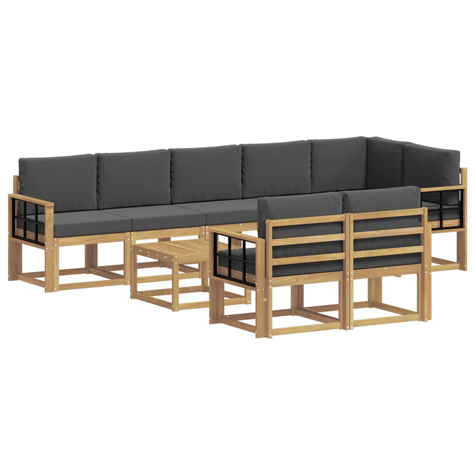 Set vanjskih sofa 9 kom. Bijela i antracit Poliester