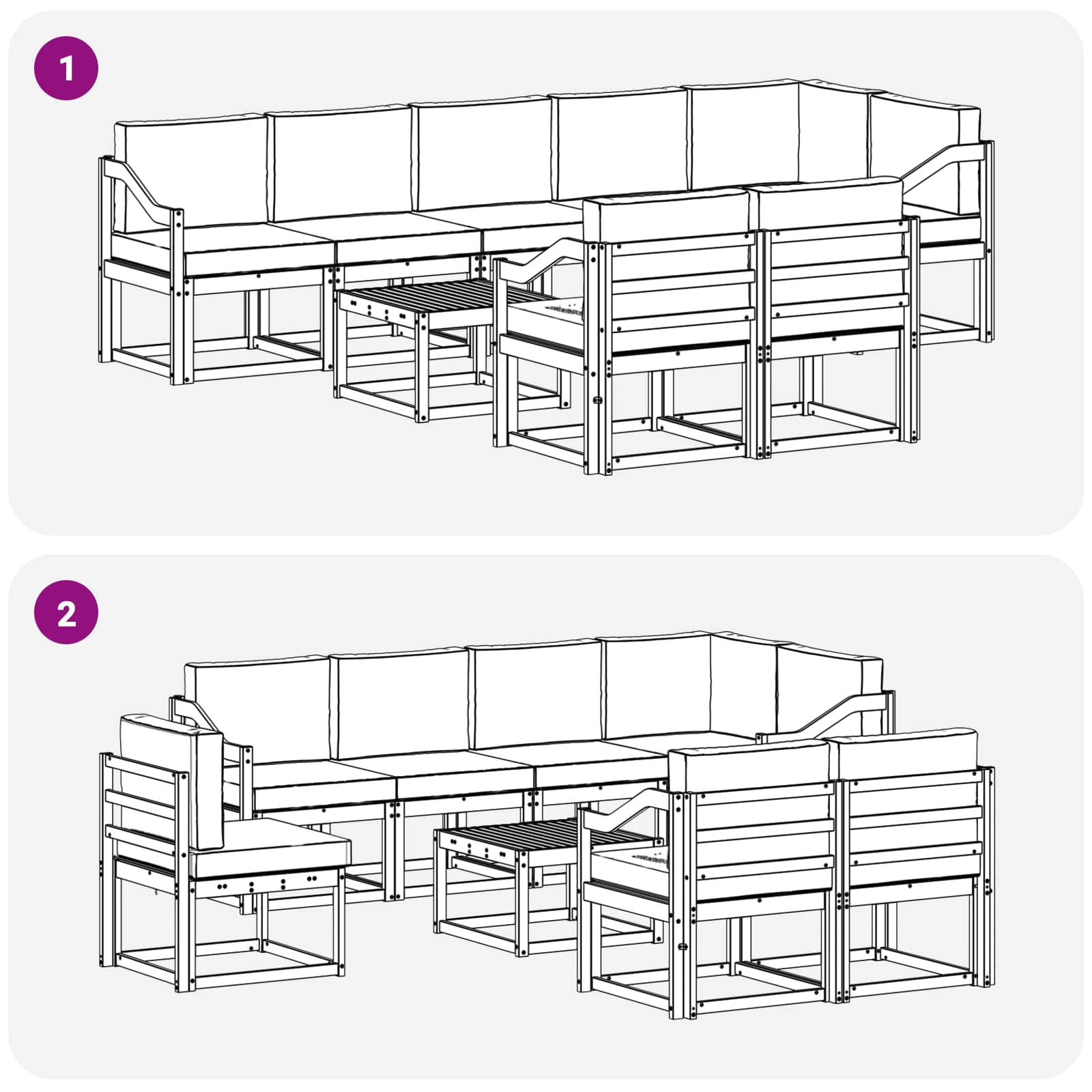 Set vanjskih sofa s jastukom 9 pcs Bijela i antracit Poliester