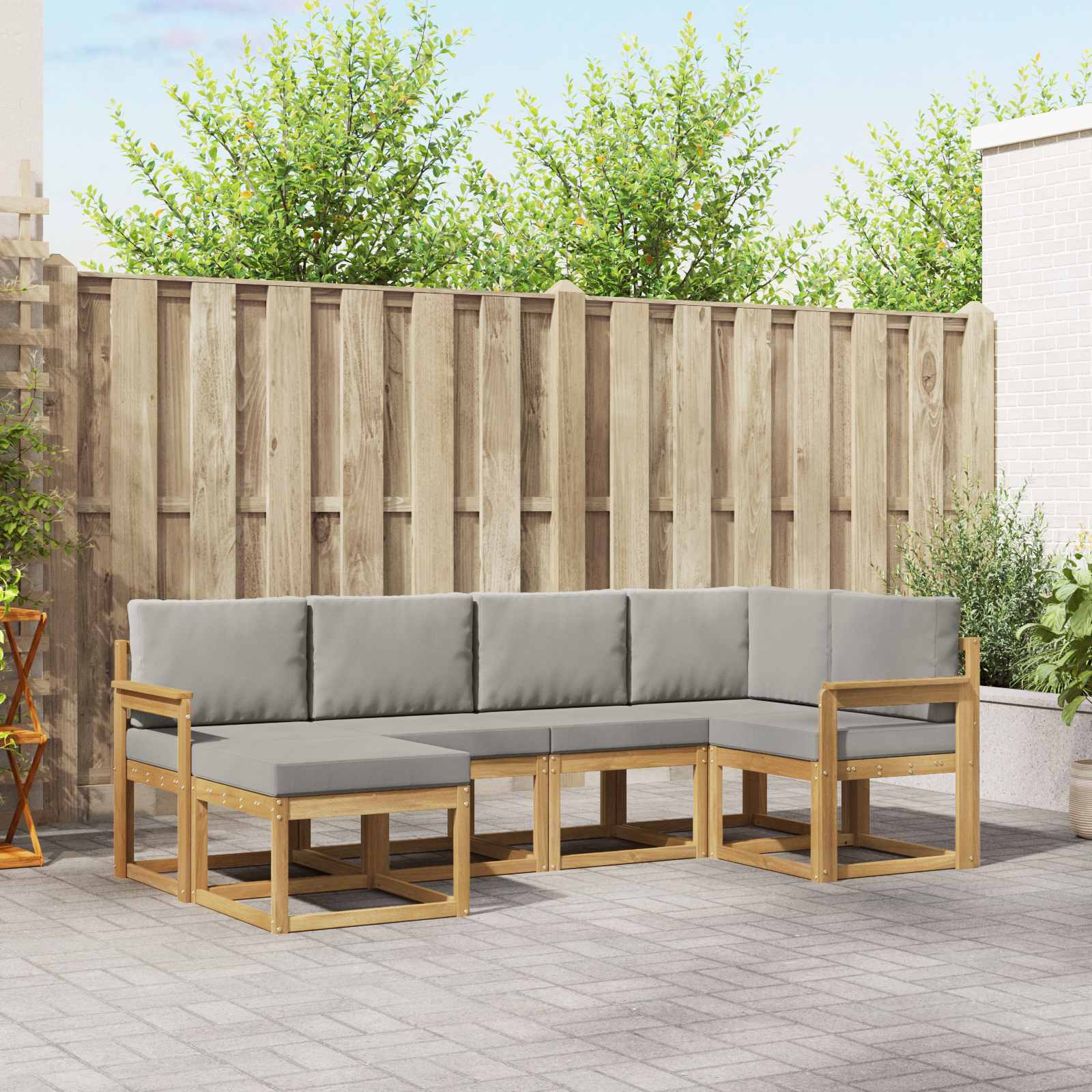 Set vanjskih sofa 6 pcs Bijela i svjetlosiva
