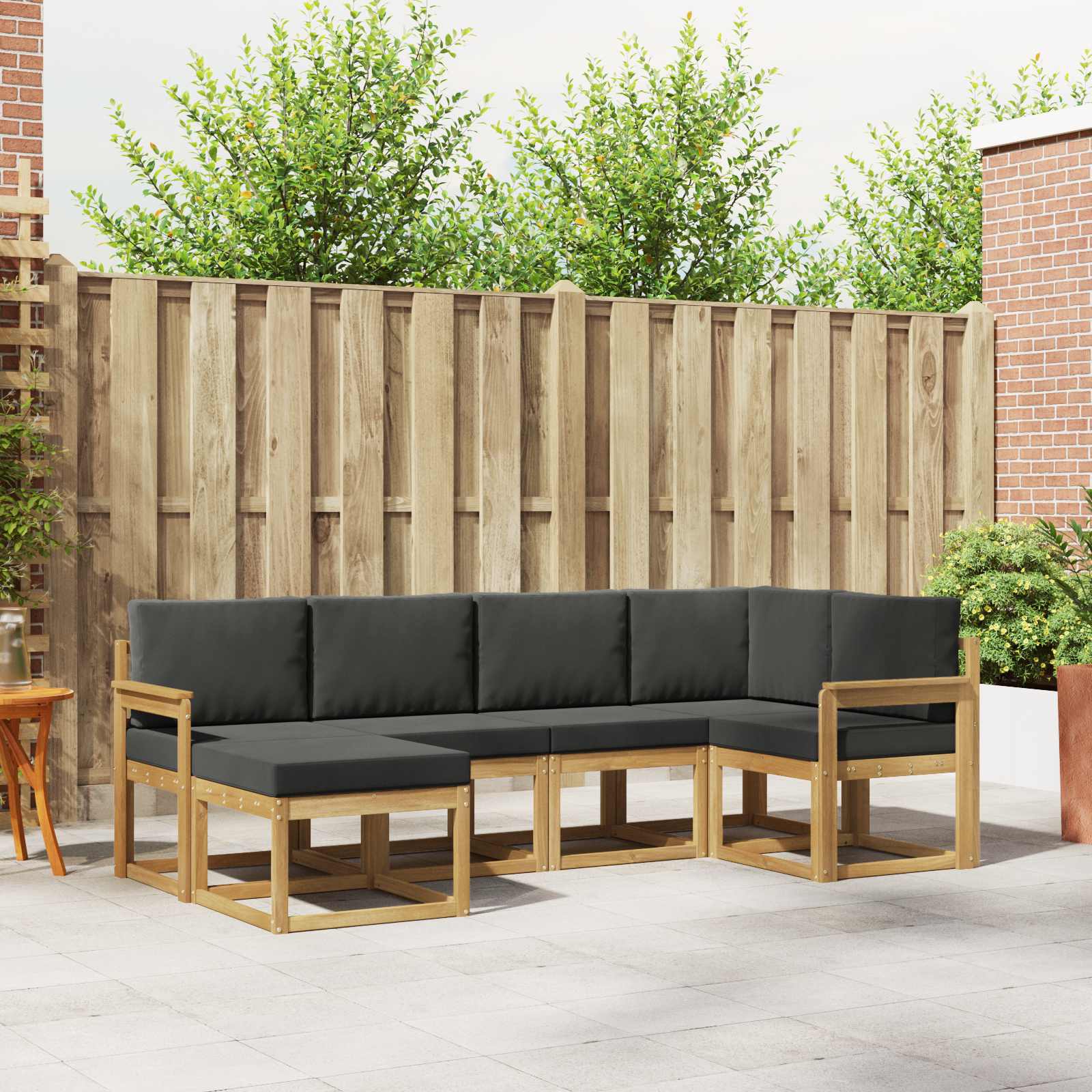 Set vanjskih sofa s jastukom 6 pcs Bijela i antracit Poliester