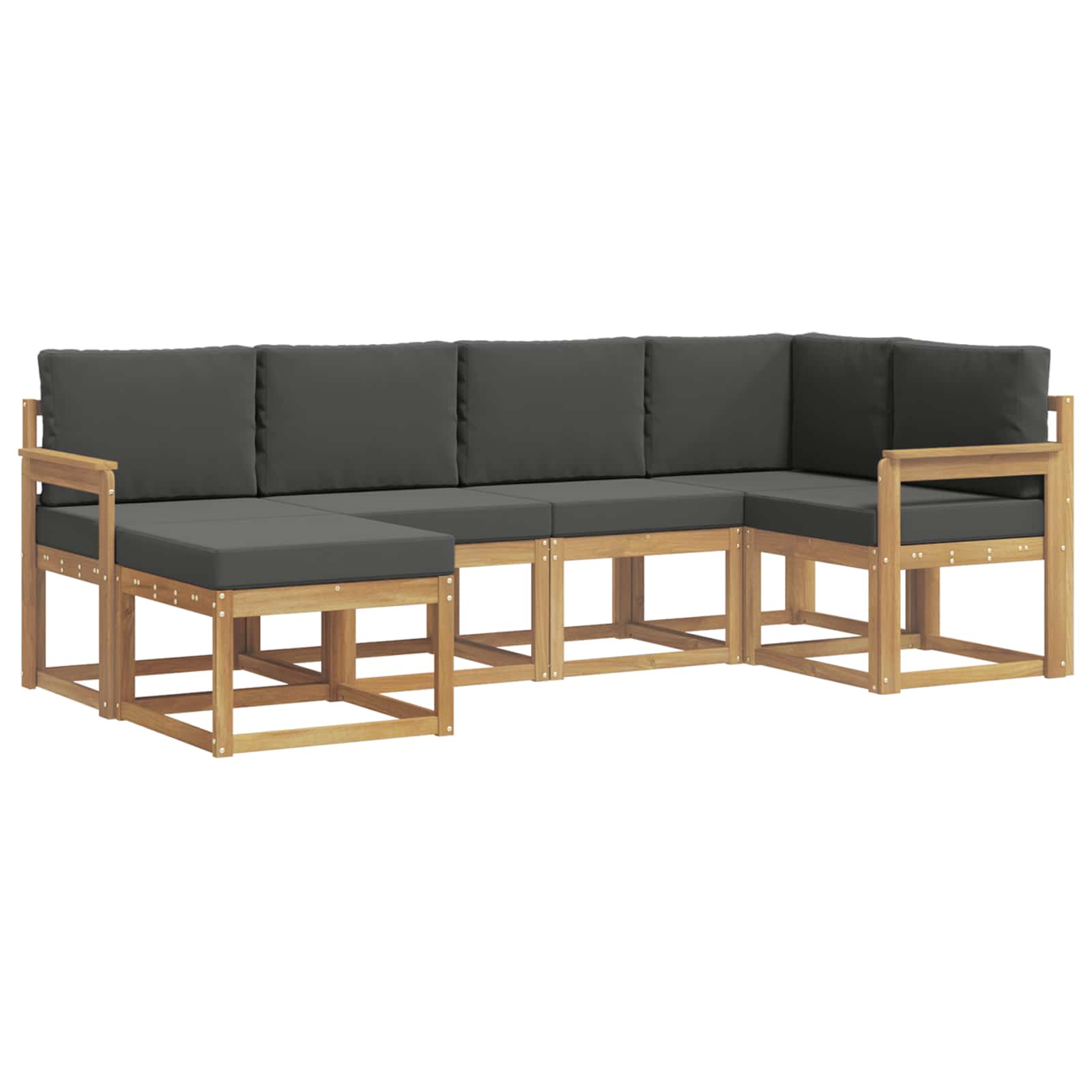 Set vanjskih sofa s jastukom 6 pcs Bijela i antracit Poliester