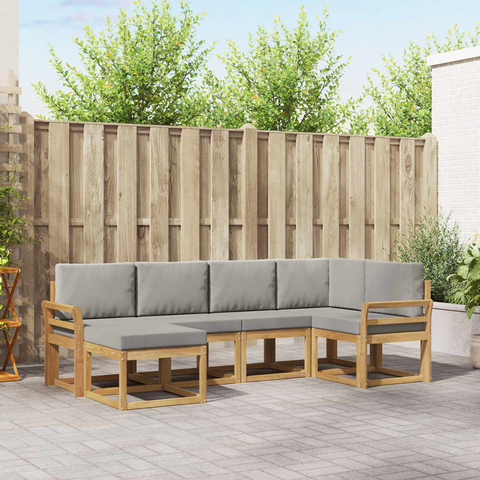 Set vanjskih sofa 6 pcs Bijela i svjetlosiva