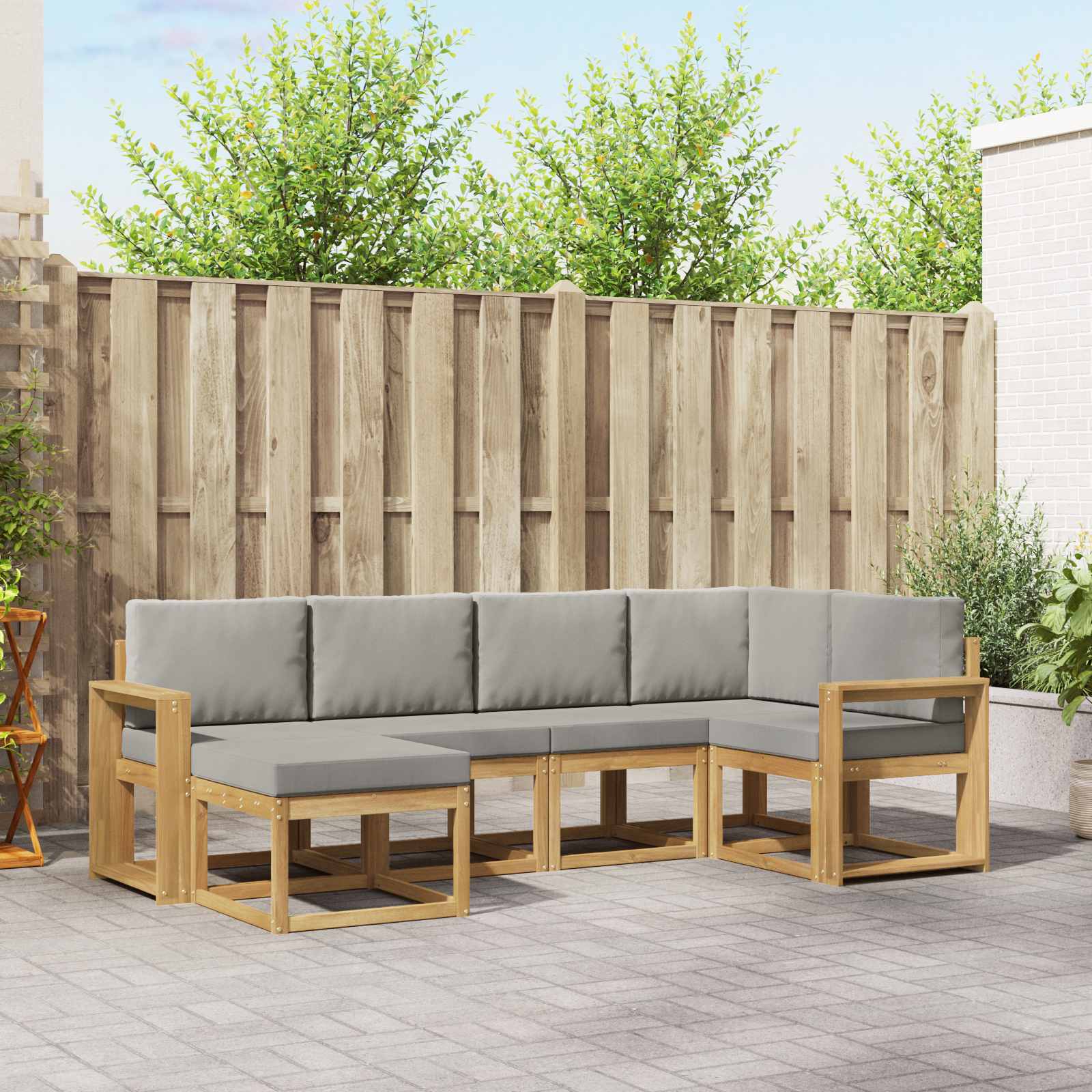 Set vanjskih sofa 6 pcs Bijela i svjetlosiva