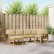 Set vanjskih sofa 6 kom. Bijela i bež Poliester