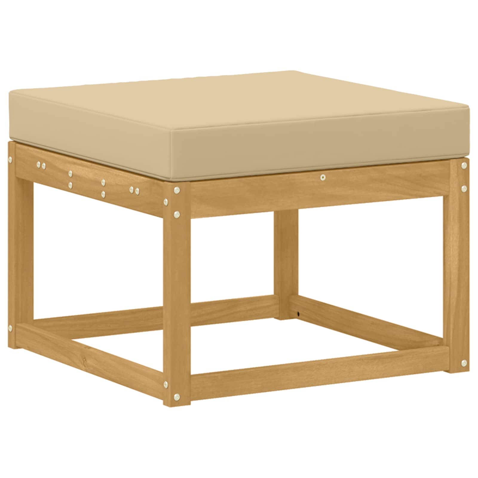 Set vanjskih sofa 7 kom. Bijela i bež Čvrsto drvo akacije