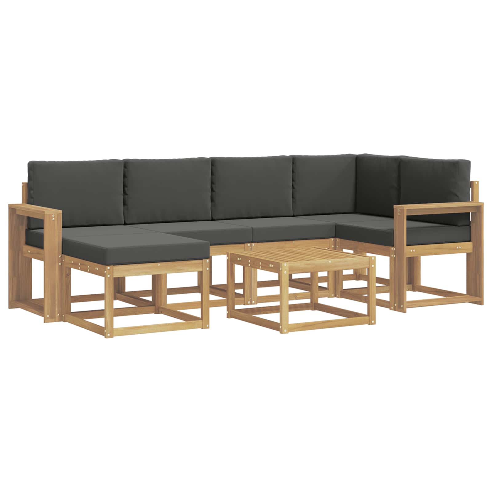 Set vanjskih sofa 7 pcs Bijela i antracit Čvrsto drvo akacije