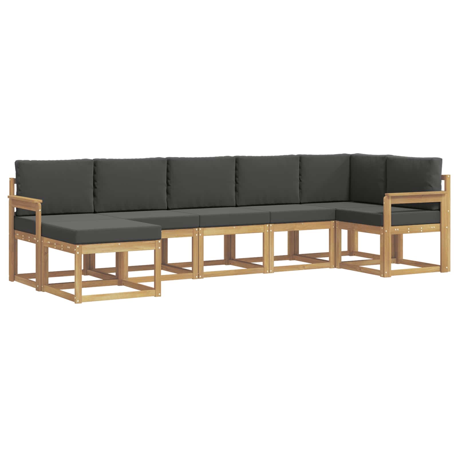 Set vanjskih sofa s jastukom 7 pcs Bijela i antracit Poliester