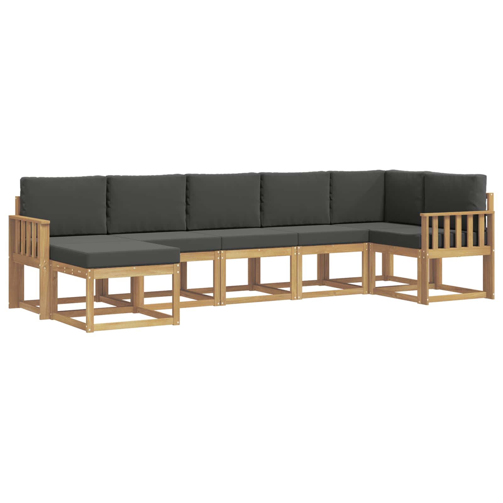 Set vanjskih sofa s jastukom 7 pcs Bijela i antracit Poliester