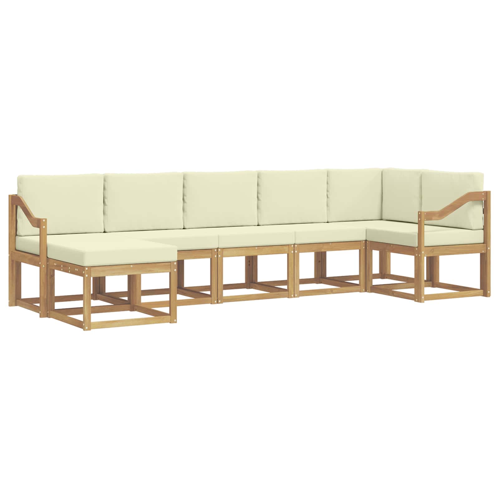 Set vanjskih sofa s jastukom 7 pcs Bijela i krem Poliester