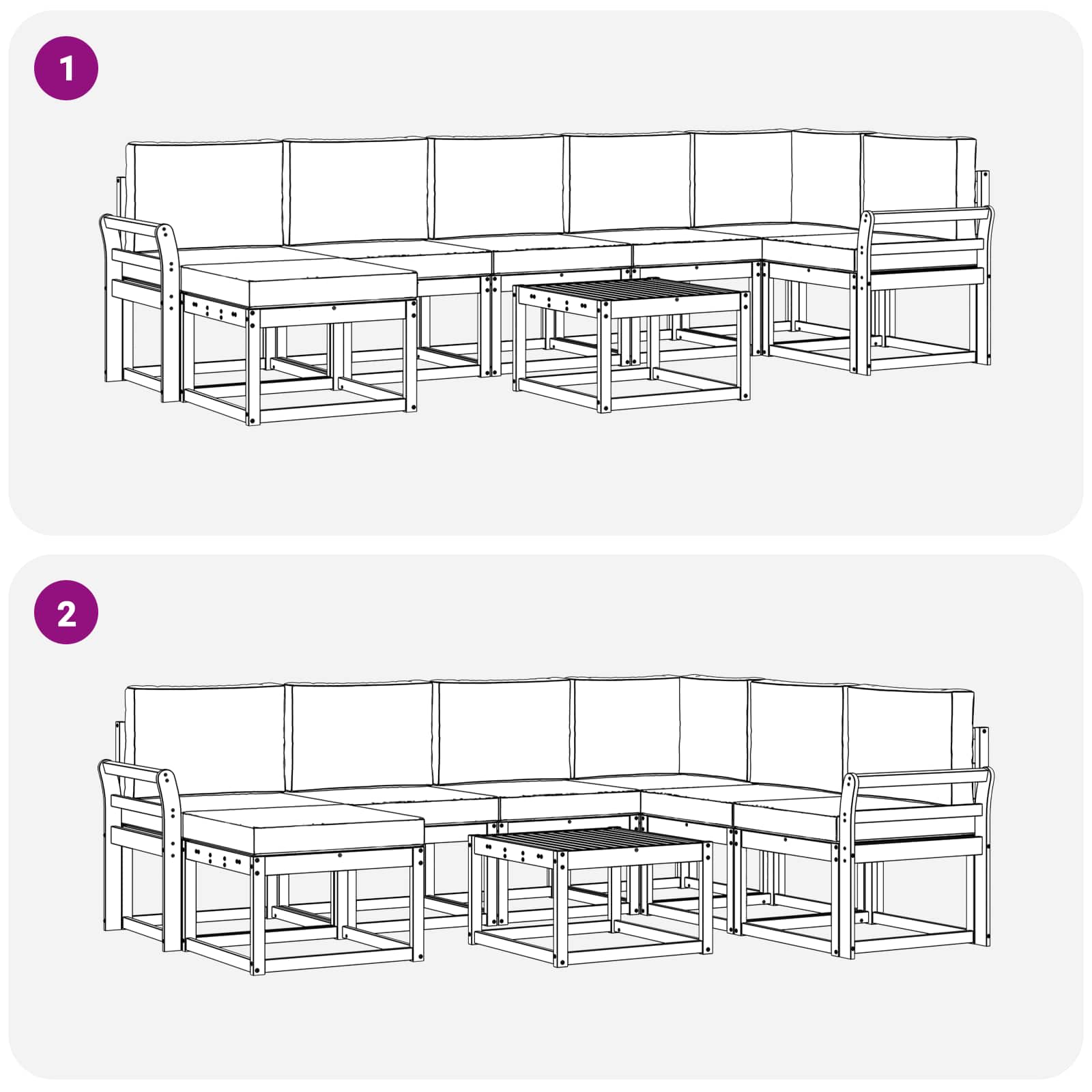 Set vanjskih sofa 8 pcs Bijela i svjetlosiva