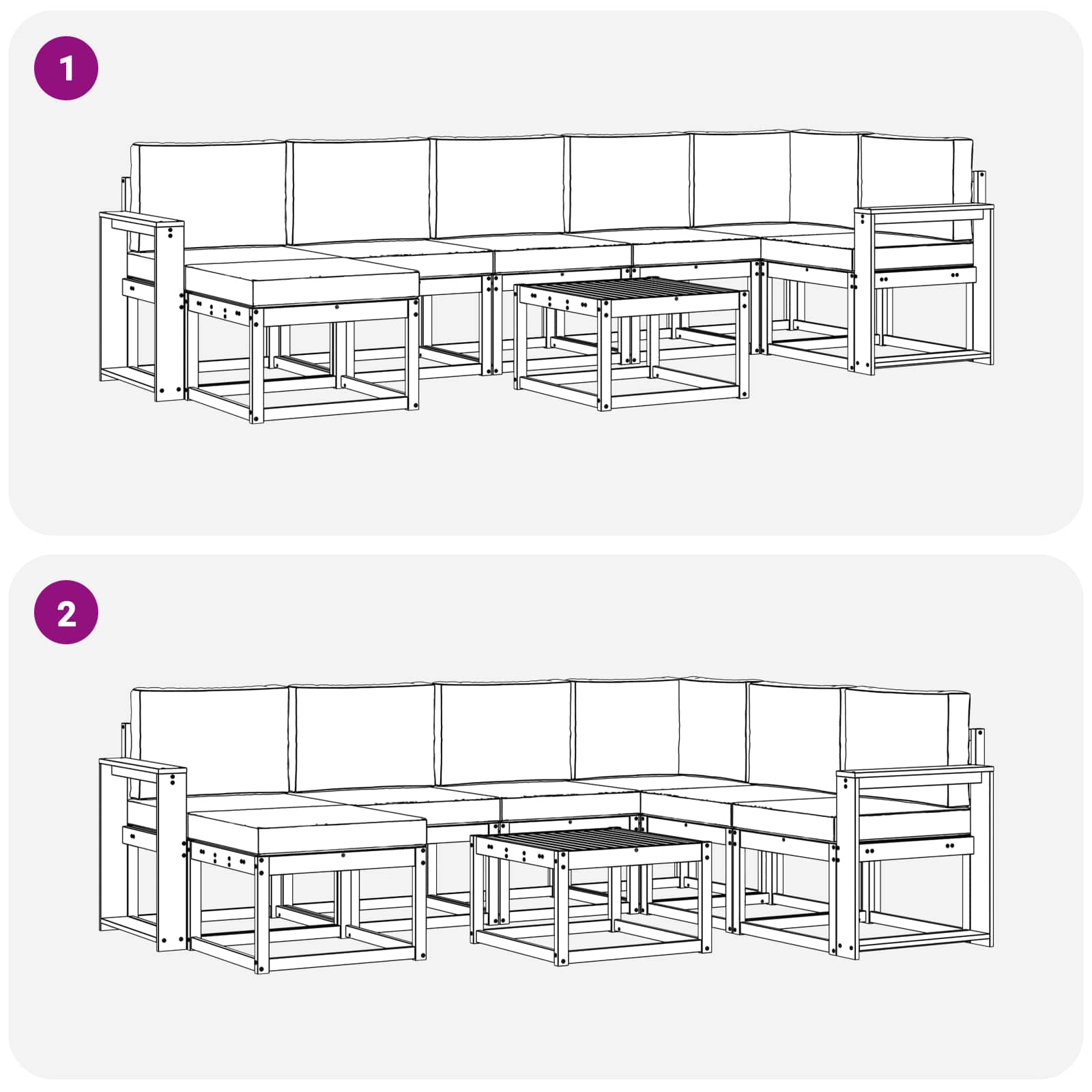 Set vanjskih sofa 8 pcs Bijela i svjetlosiva