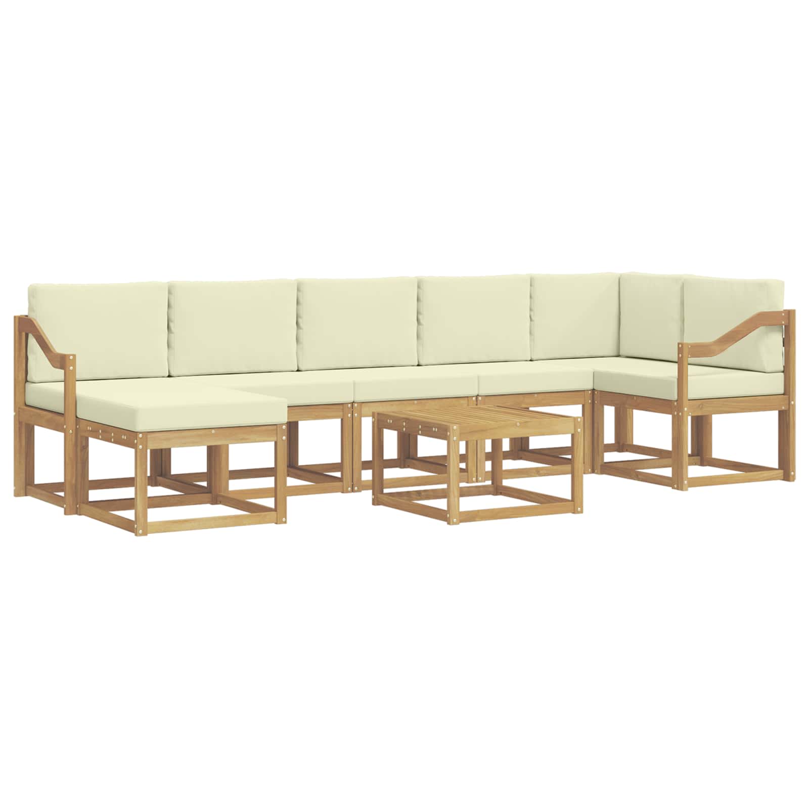 Set vanjskih sofa s jastukom 8 pcs Bijela i krem Poliester