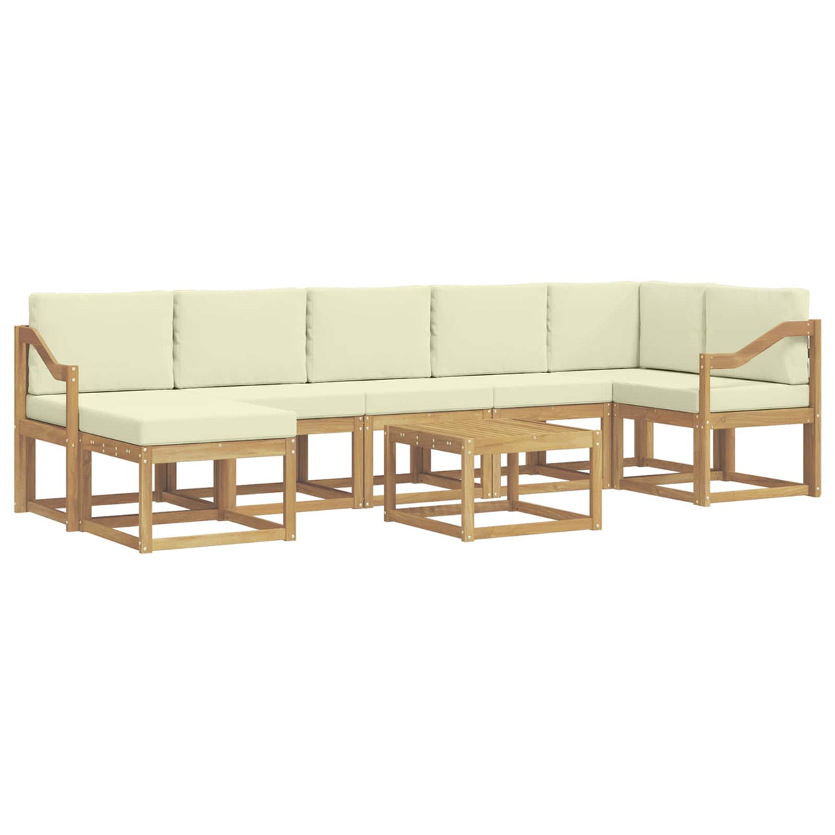Set vanjskih sofa 8 kom. Bijela i krem Poliester