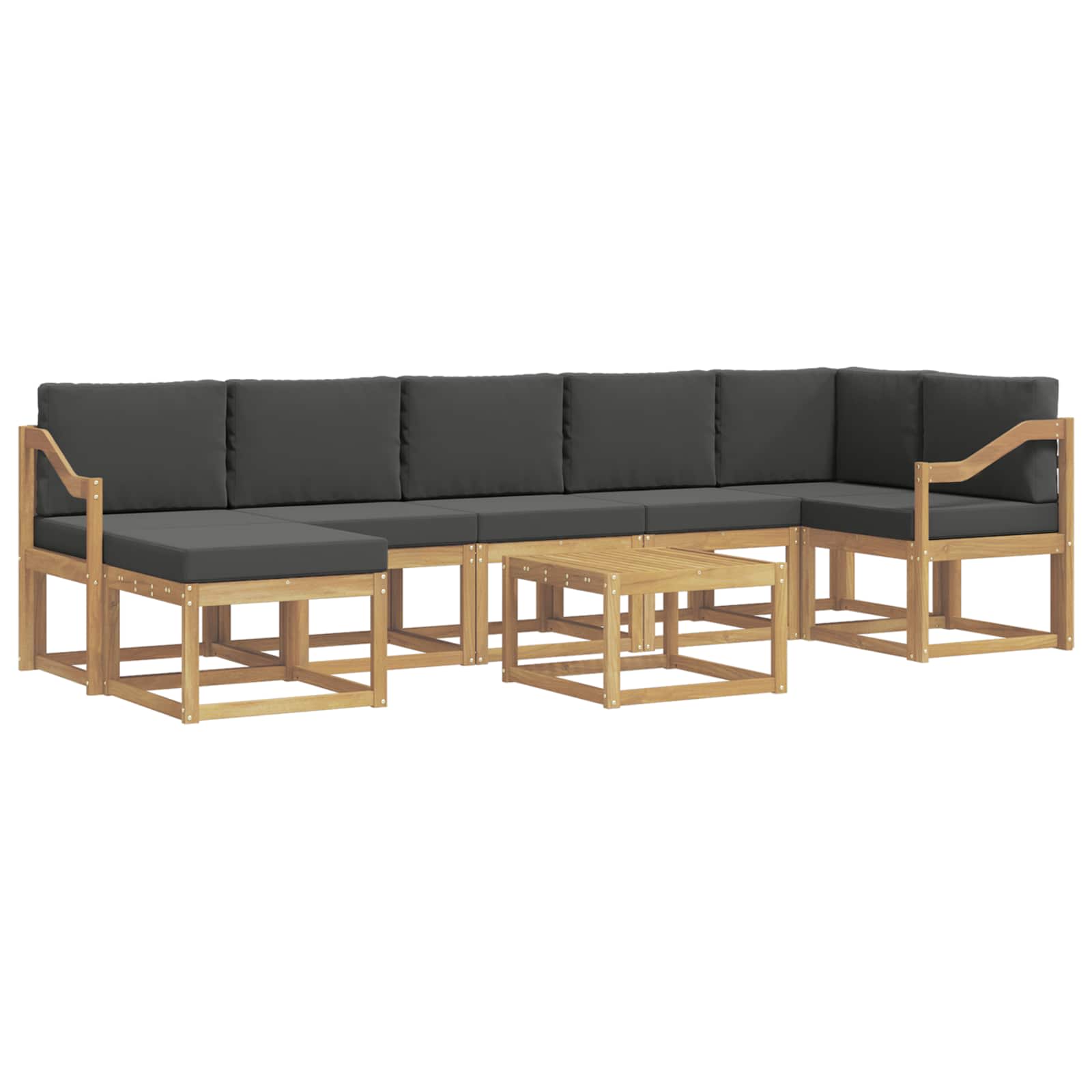 Set vanjskih sofa s jastukom 8 pcs Bijela i antracit Poliester