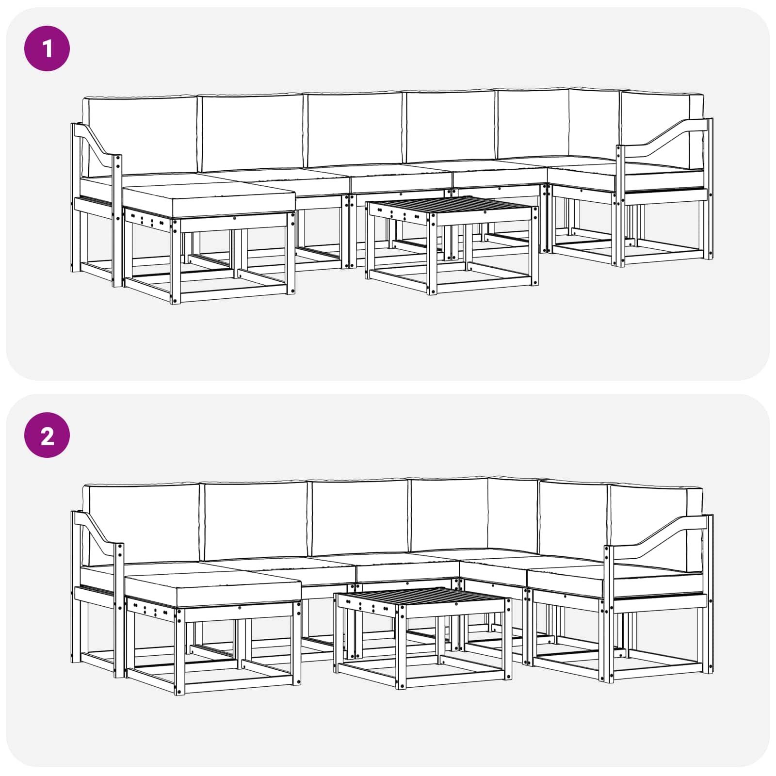 Set vanjskih sofa 8 kom. Bijela i bež Poliester