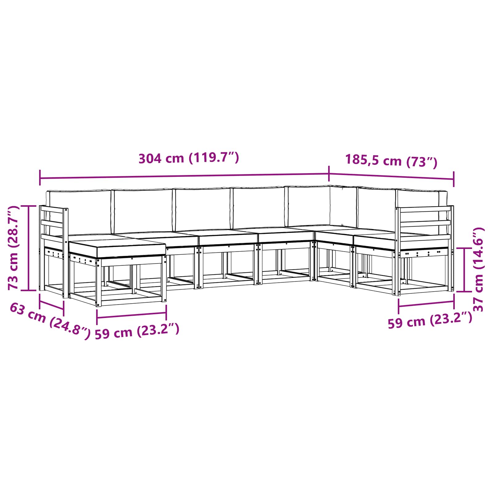 Set vanjskih sofa s jastukom 8 pcs Bijela i antracit