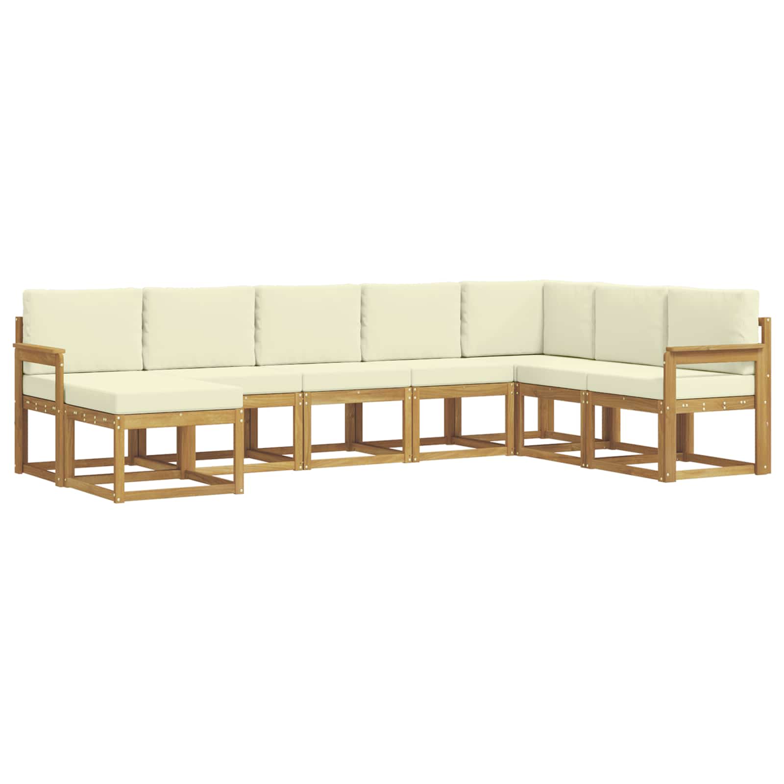 Set vanjskih sofa s jastukom 8 pcs Bijela i krem