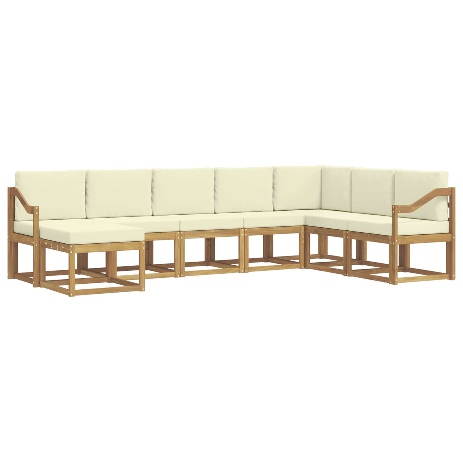 Set vanjskih sofa s jastukom 8 pcs Bijela i krem