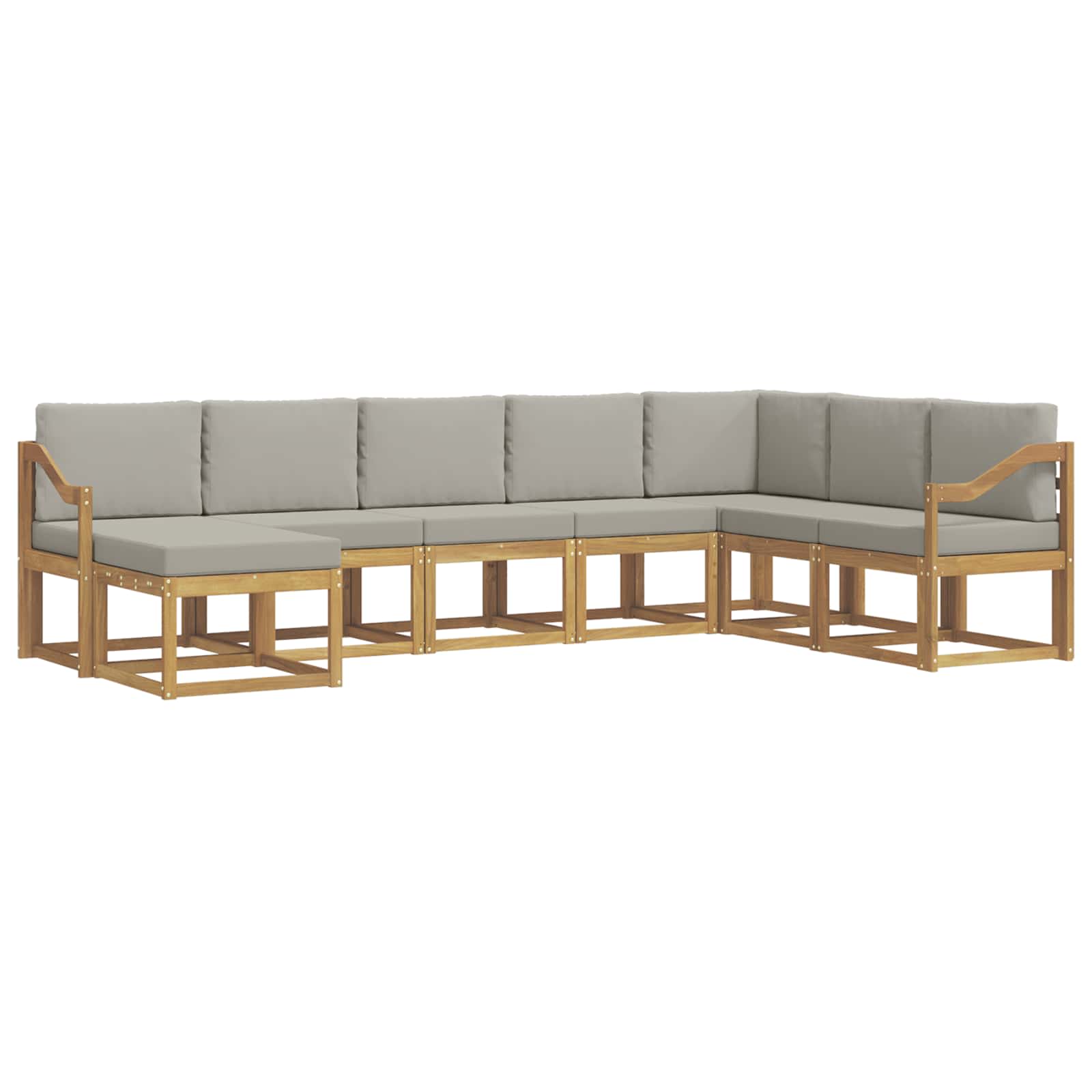 Set vanjskih sofa s jastukom 8 pcs Bijela i svjetlosiva